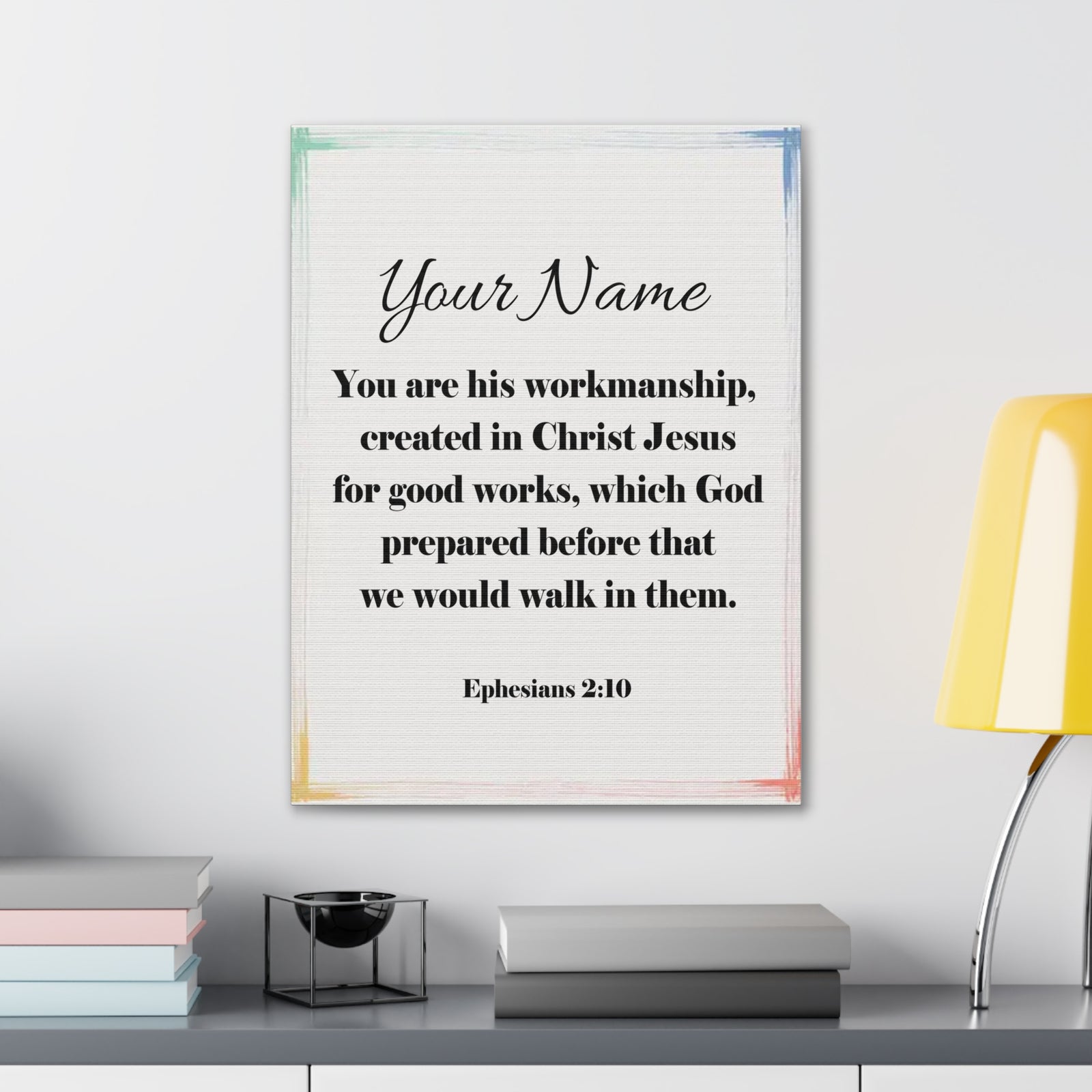 Scripture Walls Personalized Ephesians 2:10 Bible Chapter Canvas Christian Wall Art Ready to Hang-Express Your Love Gifts