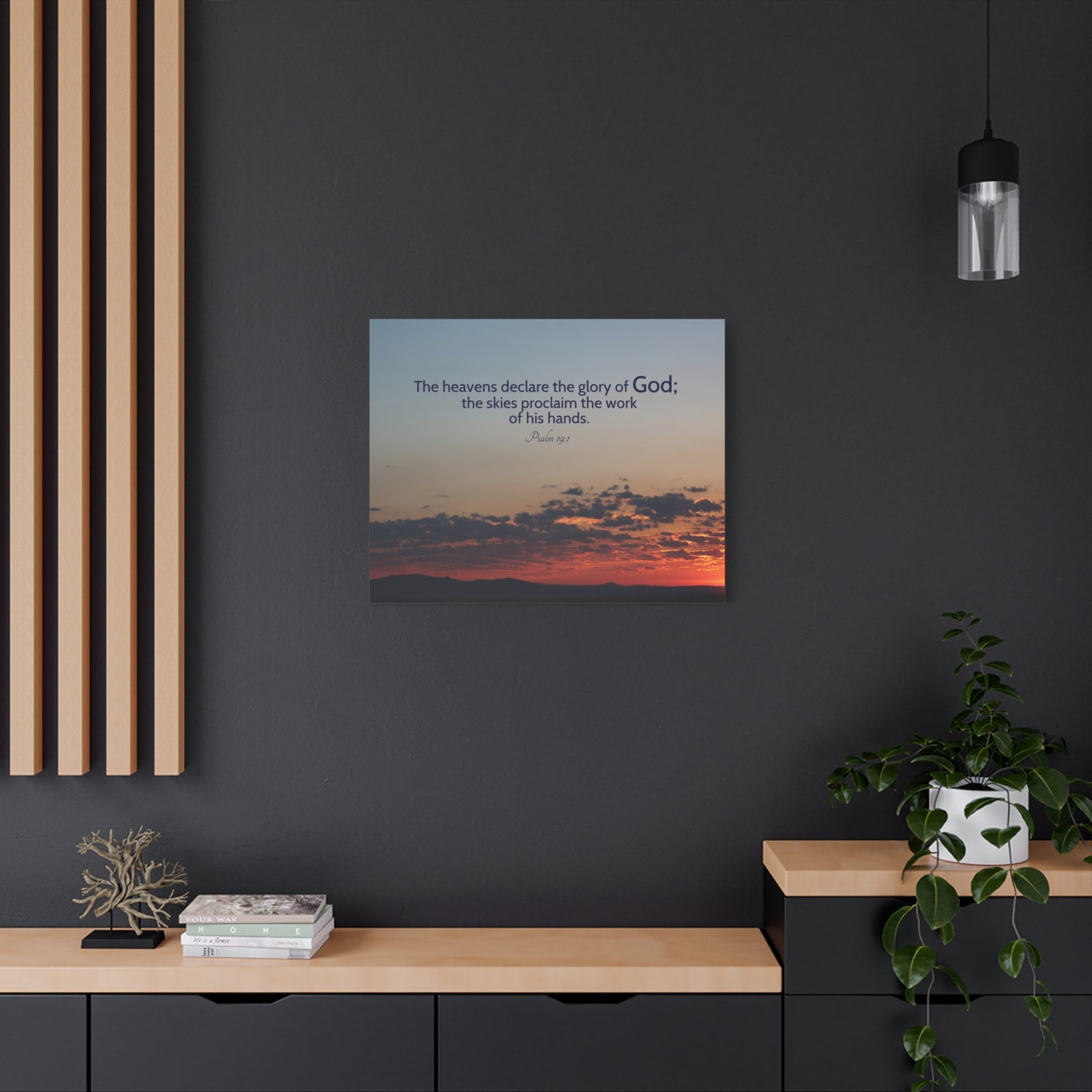 Scripture Canvas The Heavens Declare Psalm 19:1 Christian Wall Art Bible Verse Print Ready to Hang-Express Your Love Gifts