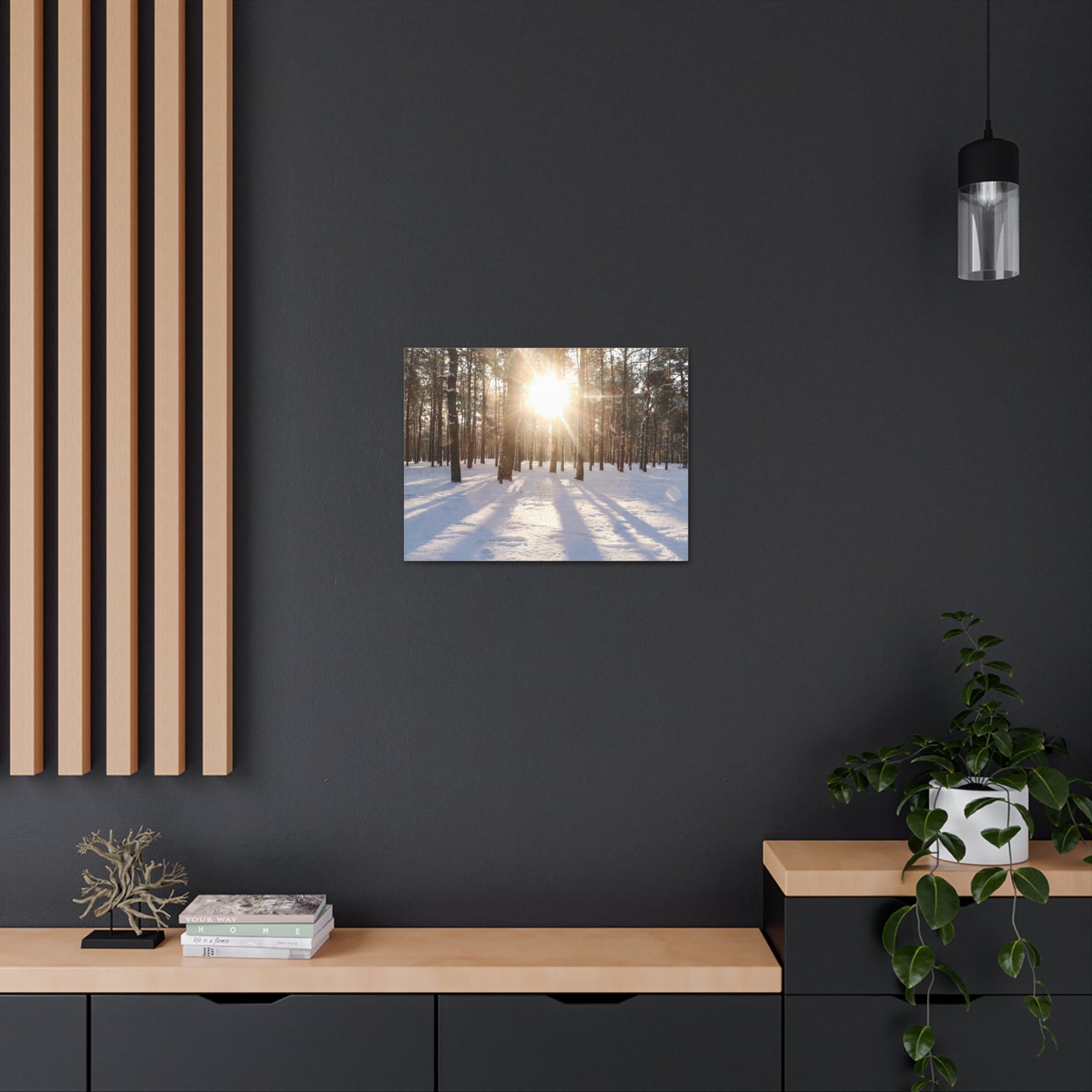 Tree Forest Covered In Snow Nature Wilderness Photography Canvas Wall Art for Home Decor Ready-to-Hang-Express Your Love Gifts