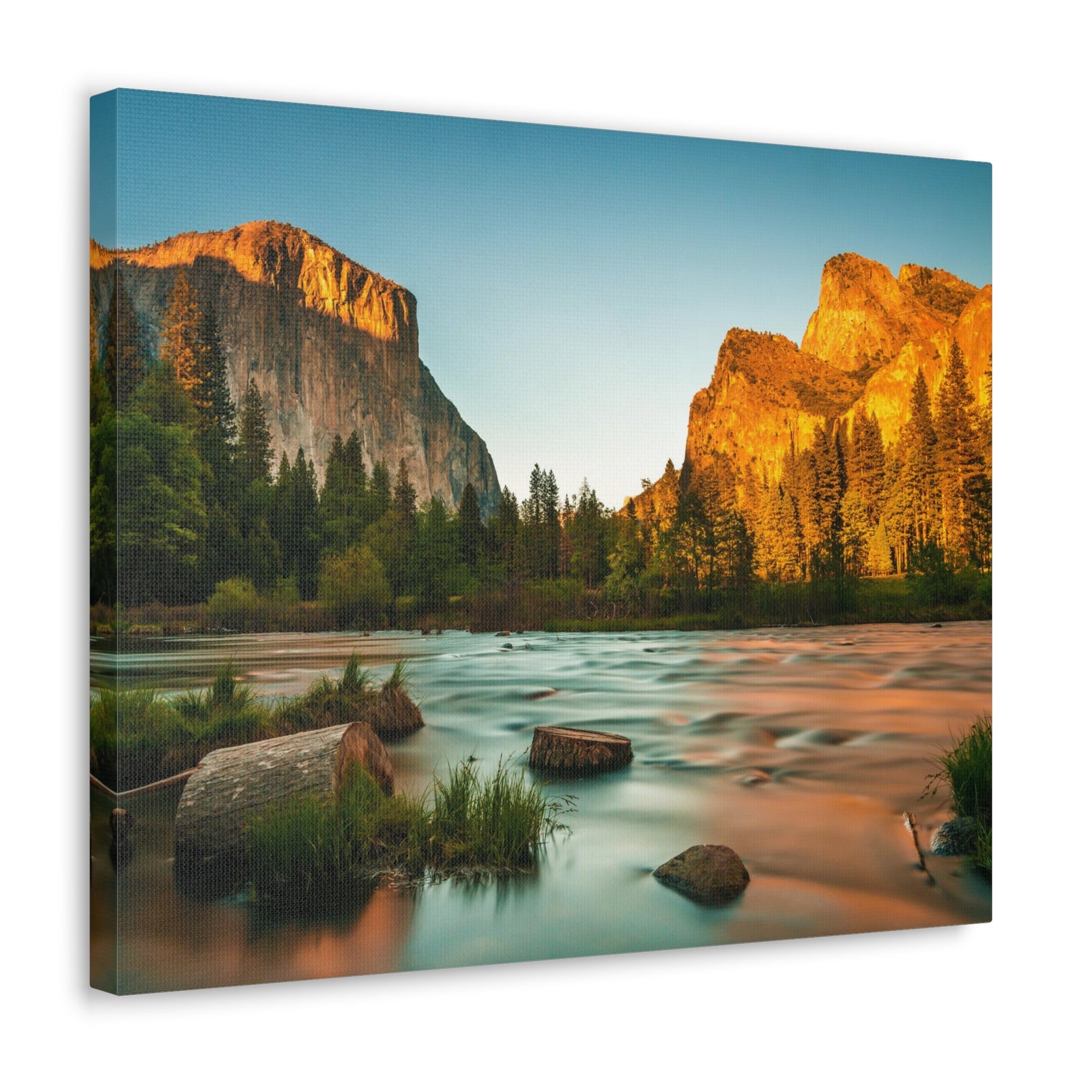 Mountain Valley Golden Hour Nature Wilderness Photography Canvas Wall Art for Home Decor Ready-to-Hang-Express Your Love Gifts