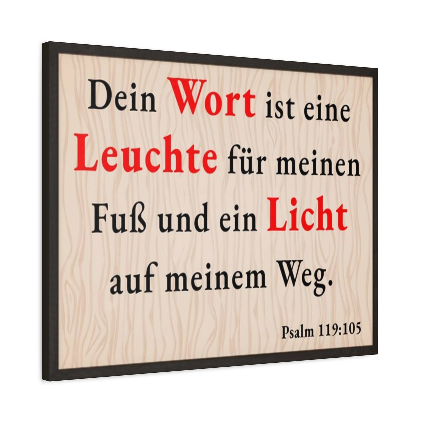 Scripture Walls Psalm 119:105 Word is Light German Bible Verse Canvas Christian Wall Art Ready to Hang Unframed-Express Your Love Gifts