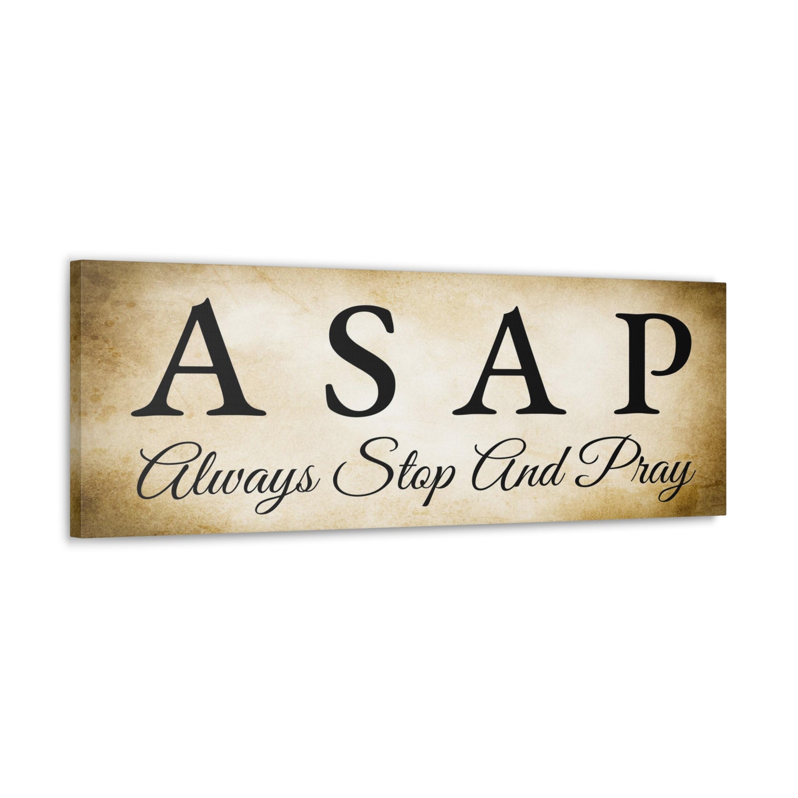 Scripture Walls Stop & Pray 1 Thessalonians 5:17 Gold Bible Verse Canvas Christian Wall Art Ready to Hang Unframed-Express Your Love Gifts