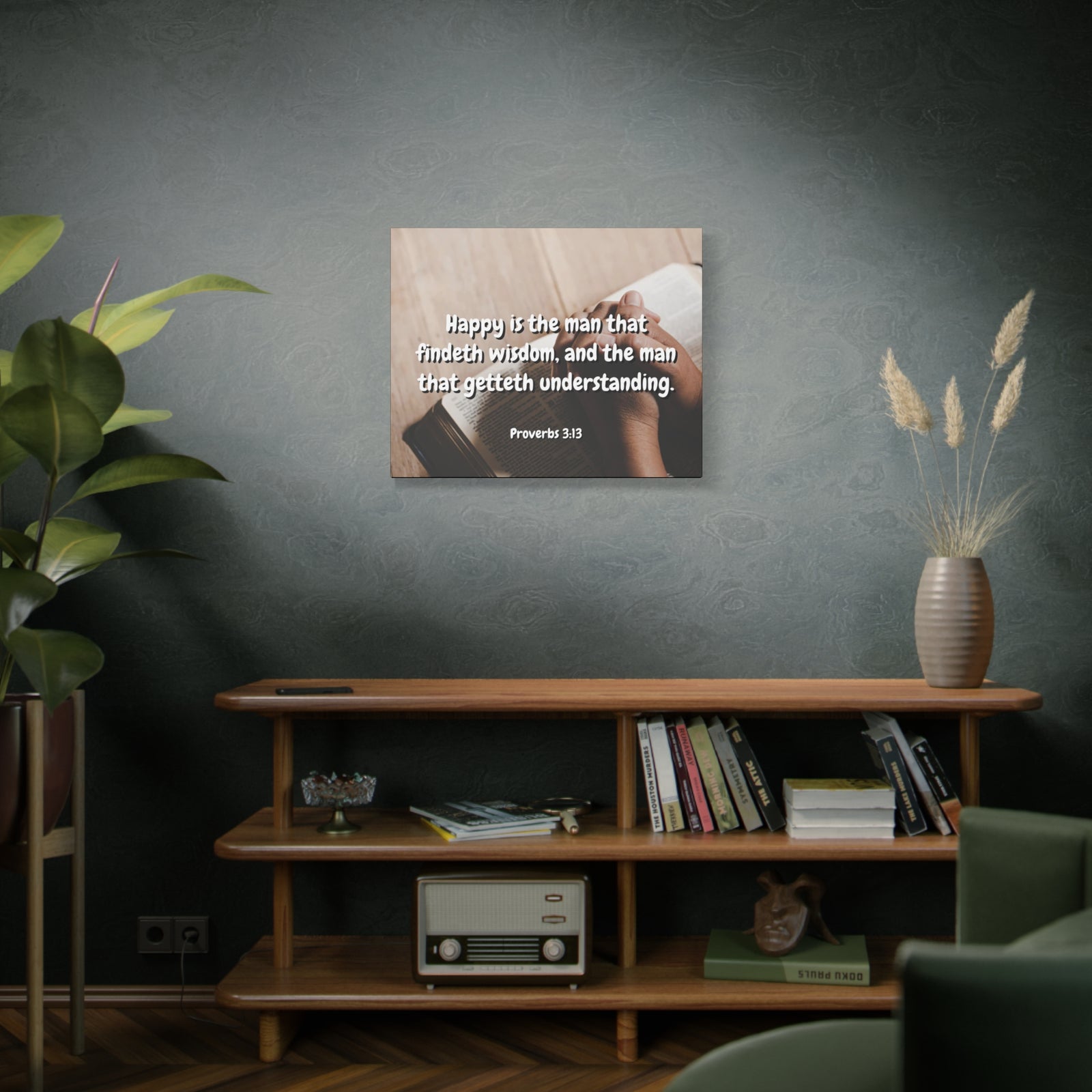 Scripture Walls Findeth Wisdom Proverbs 3:13 Bible Verse Canvas Christian Wall Art Ready to Hang-Express Your Love Gifts