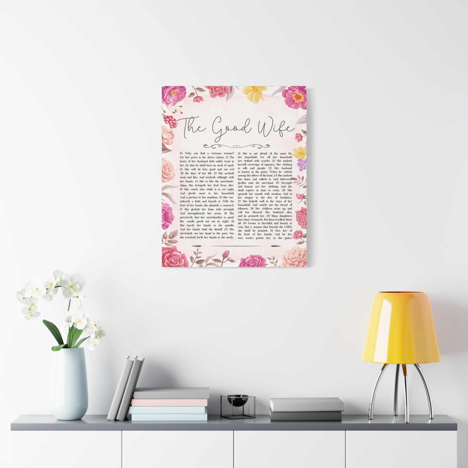 Scripture Walls Proverbs 31:10-31 Good Wife Bible Verse Canvas Christian Wall Art Ready to Hang-Express Your Love Gifts