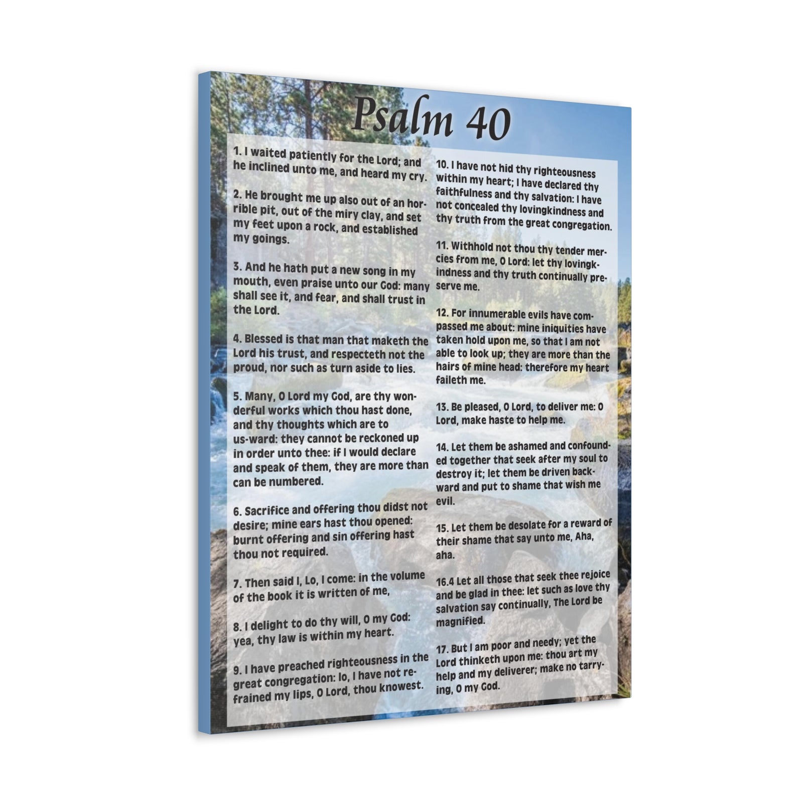 Scripture Canvas My Deliverer Heard Me Psalm 40:8 Colored Christian Wall Art Print Ready to Hang-Express Your Love Gifts