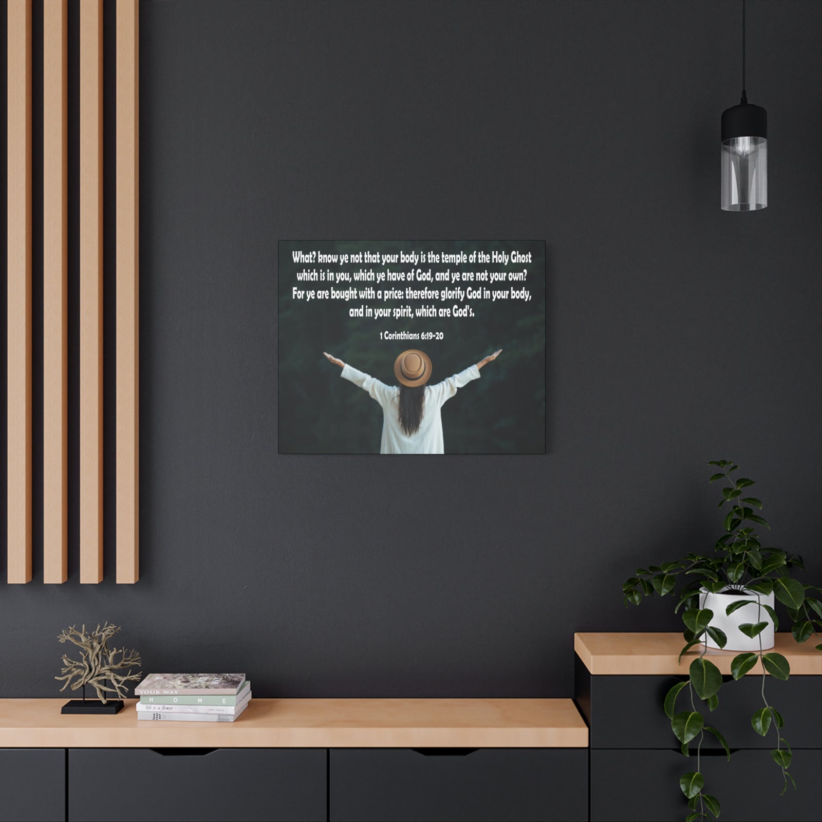 Bible Verse Canvas You Are Not Your Own 1 Corinthians 6:19-20 Christian Home Décor Wall Art Scripture Ready to Hang Faith Print-Express Your Love Gifts