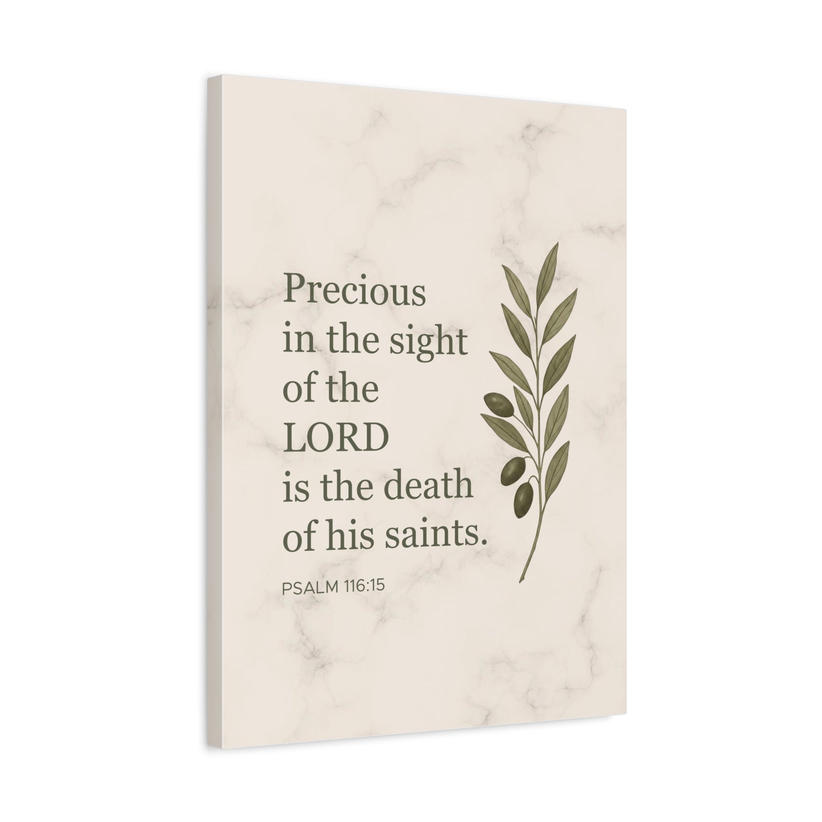 Scripture Canvas Precious in the Sight of the Lord Psalm 116:15 Christian Wall Art Bible Verse Print Ready to Hang-Express Your Love Gifts