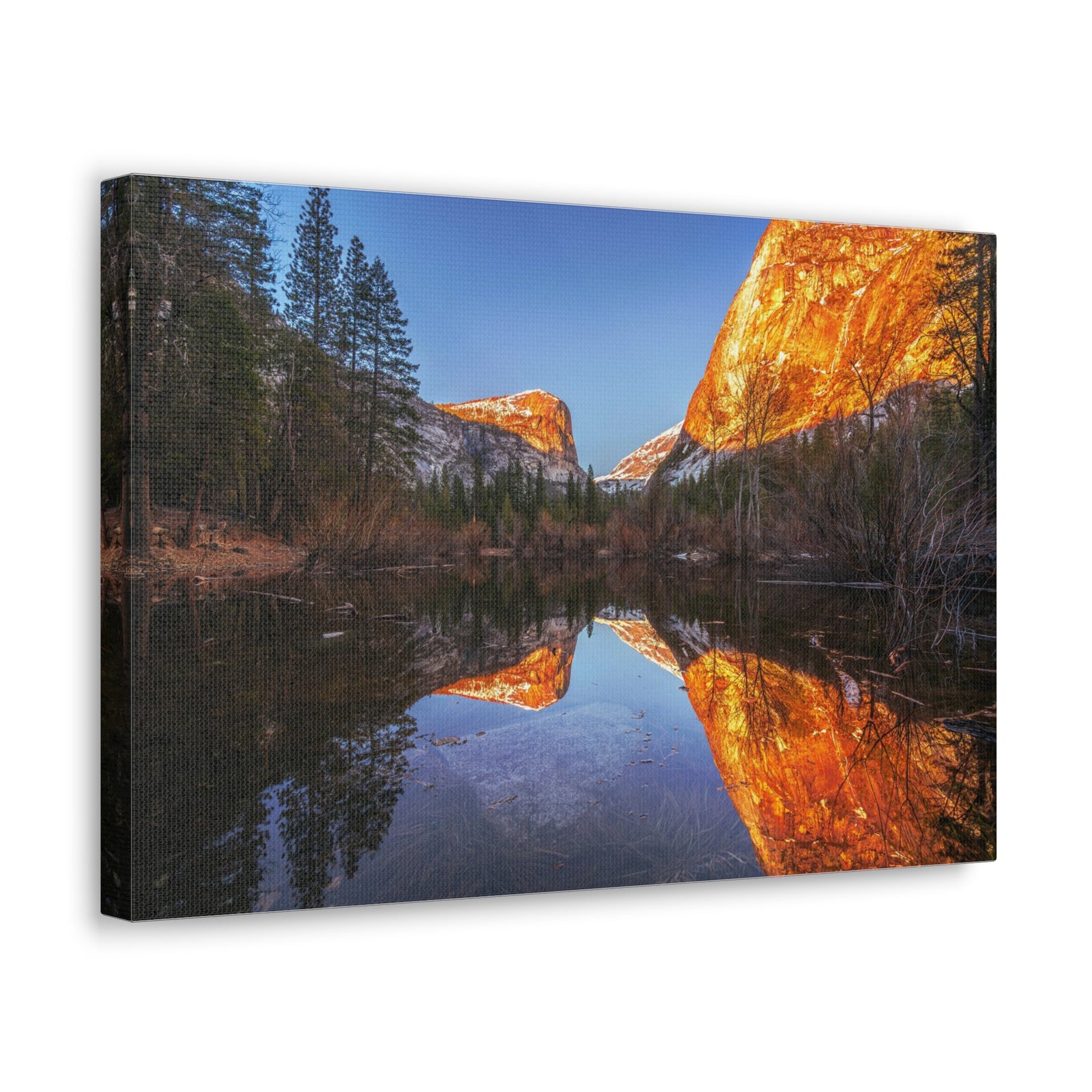 Mountain Golden Hour Lake Nature Wilderness Photography Canvas Wall Art for Home Decor Ready-to-Hang-Express Your Love Gifts