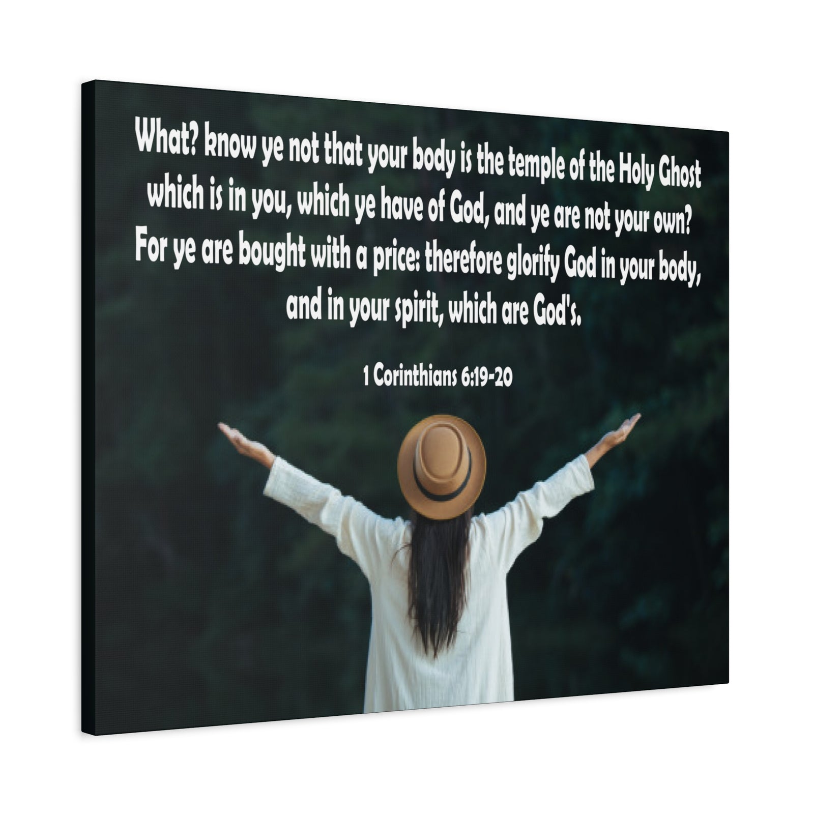 Bible Verse Canvas You Are Not Your Own 1 Corinthians 6:19-20 Christian Home Décor Wall Art Scripture Ready to Hang Faith Print-Express Your Love Gifts