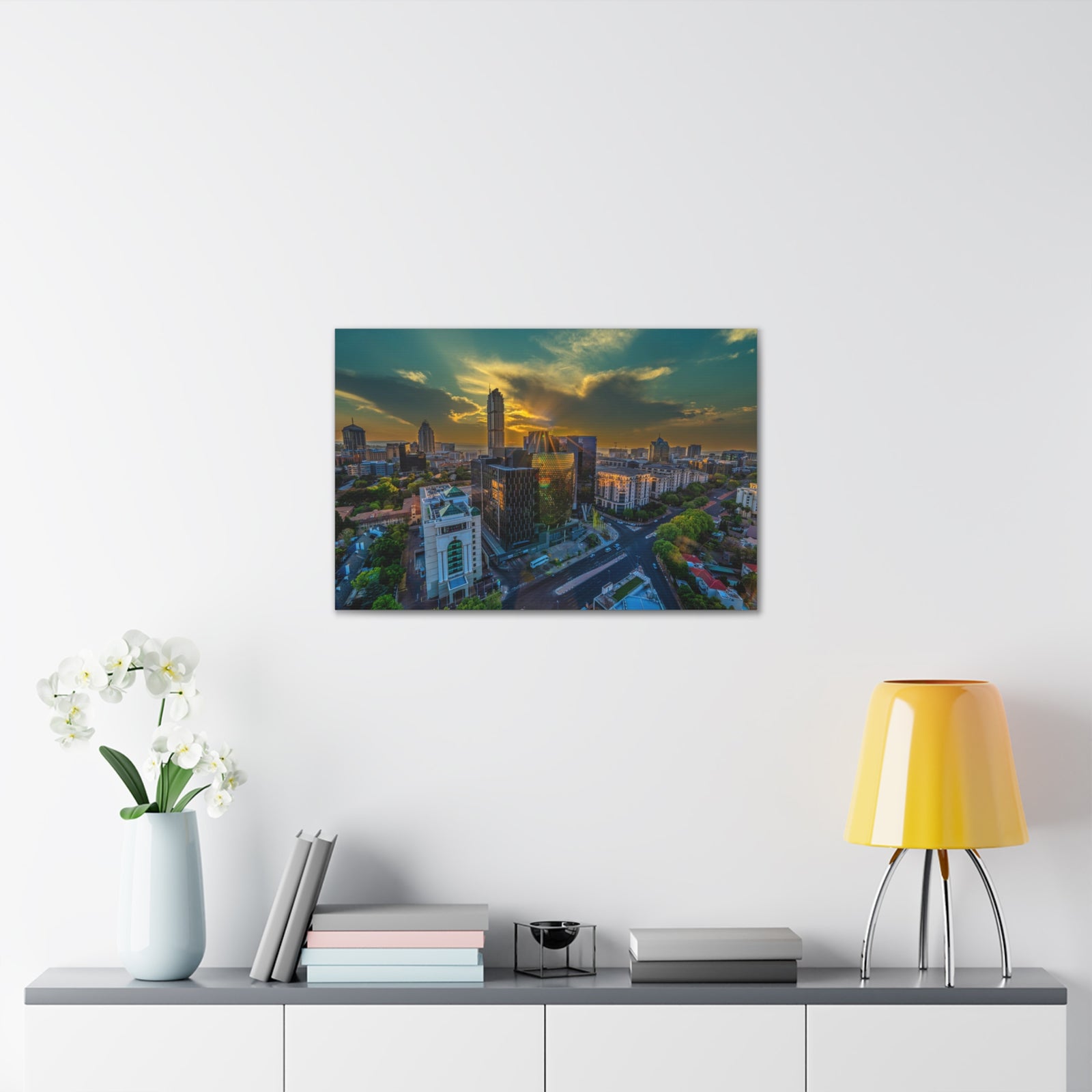 Johannesburg Daytime Skyline Canvas Artwork High-Quality Breathtaking Stunning Cityscape for Home Decor Ready to Hang-Express Your Love Gifts