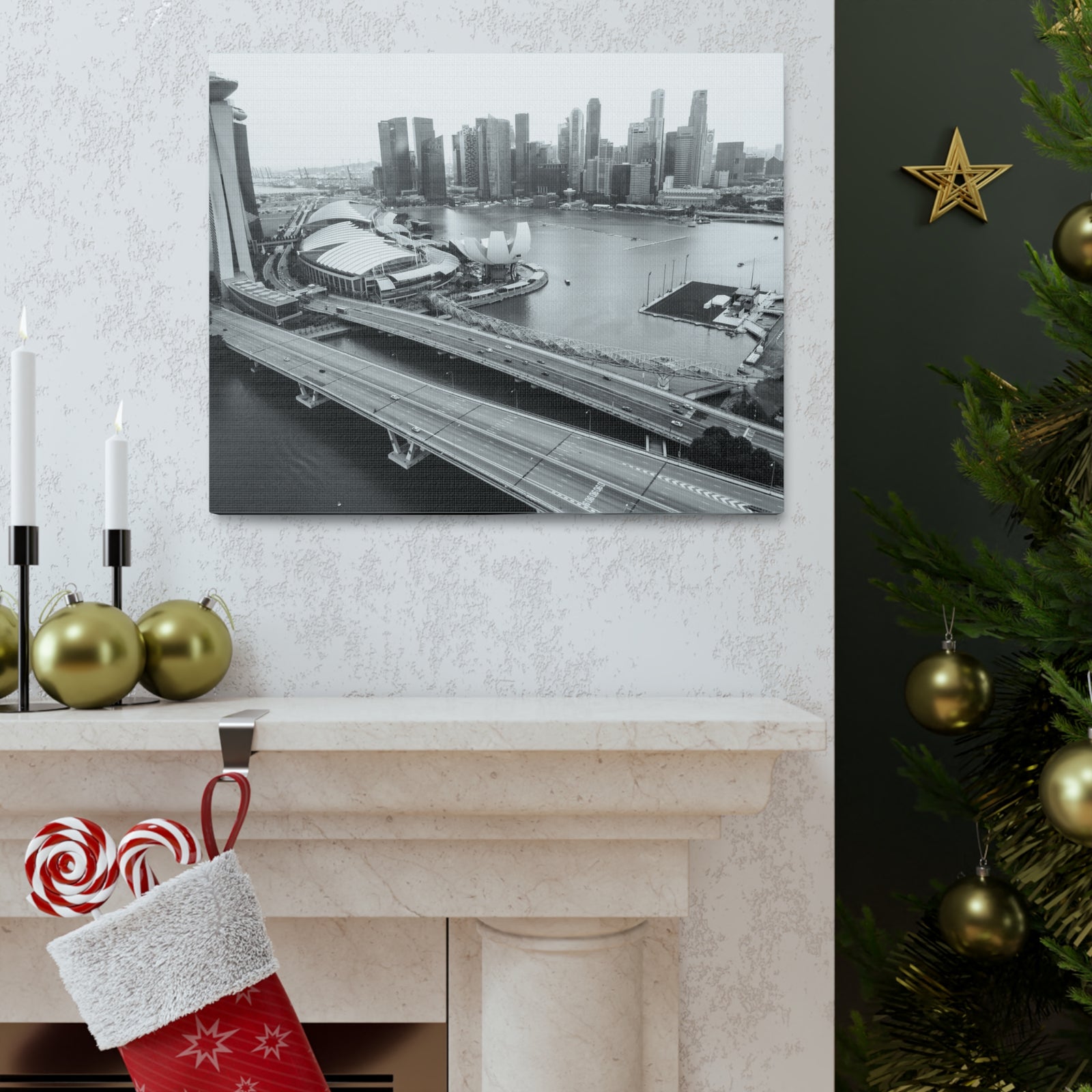 Singapore Skyline Canvas Artwork High-Quality Breathtaking Stunning Cityscape for Home Decor Ready to Hang-Express Your Love Gifts