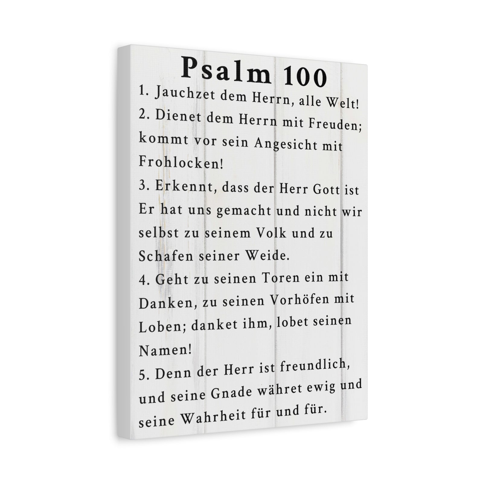 Scripture Walls Psalm 100 German White Bible Verse Canvas Christian Wall Art Ready to Hang Unframed-Express Your Love Gifts