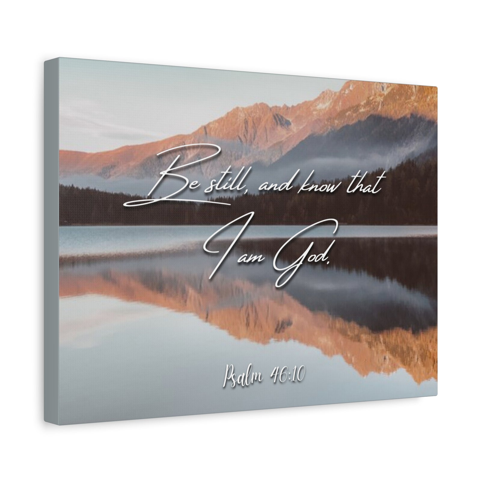 Scripture Canvas Be Still & Know I Am God Psalm 46:10 Christian Wall Art Bible Verse Print Ready to Hang-Express Your Love Gifts