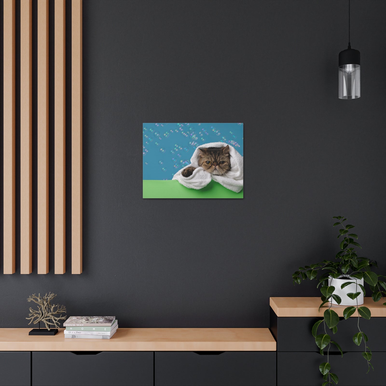 Cute Exotic Shorthair Bathee Canvas Wall Art for Home Decor Ready-to-Hang-Express Your Love Gifts