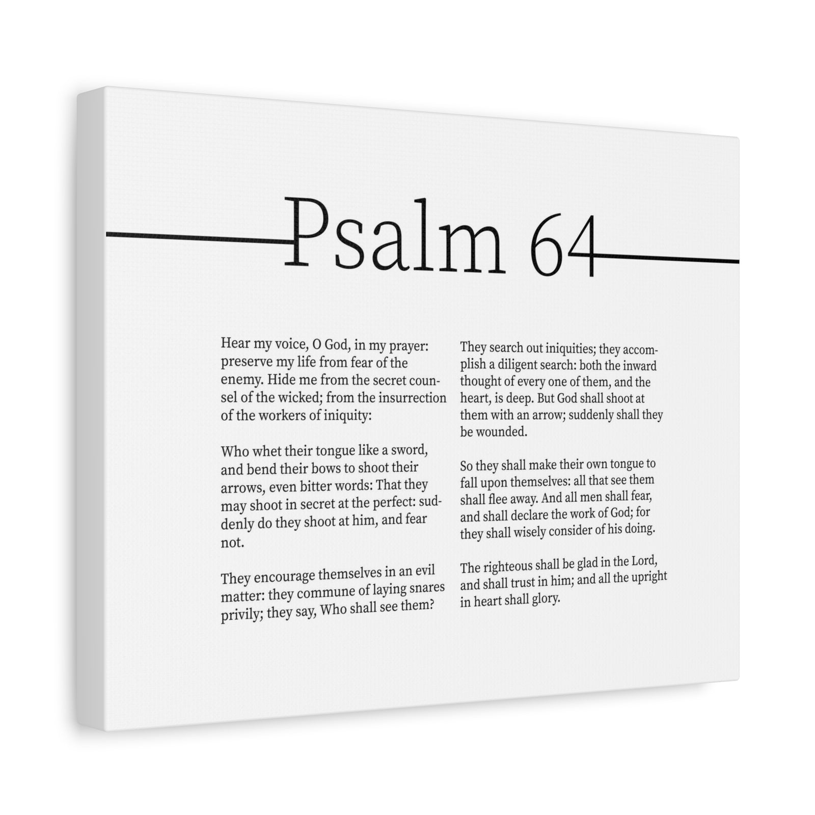 Scripture Canvas Preserve My Life Psalm 64 Christian Wall Art Bible Verse Print Ready to Hang-Express Your Love Gifts