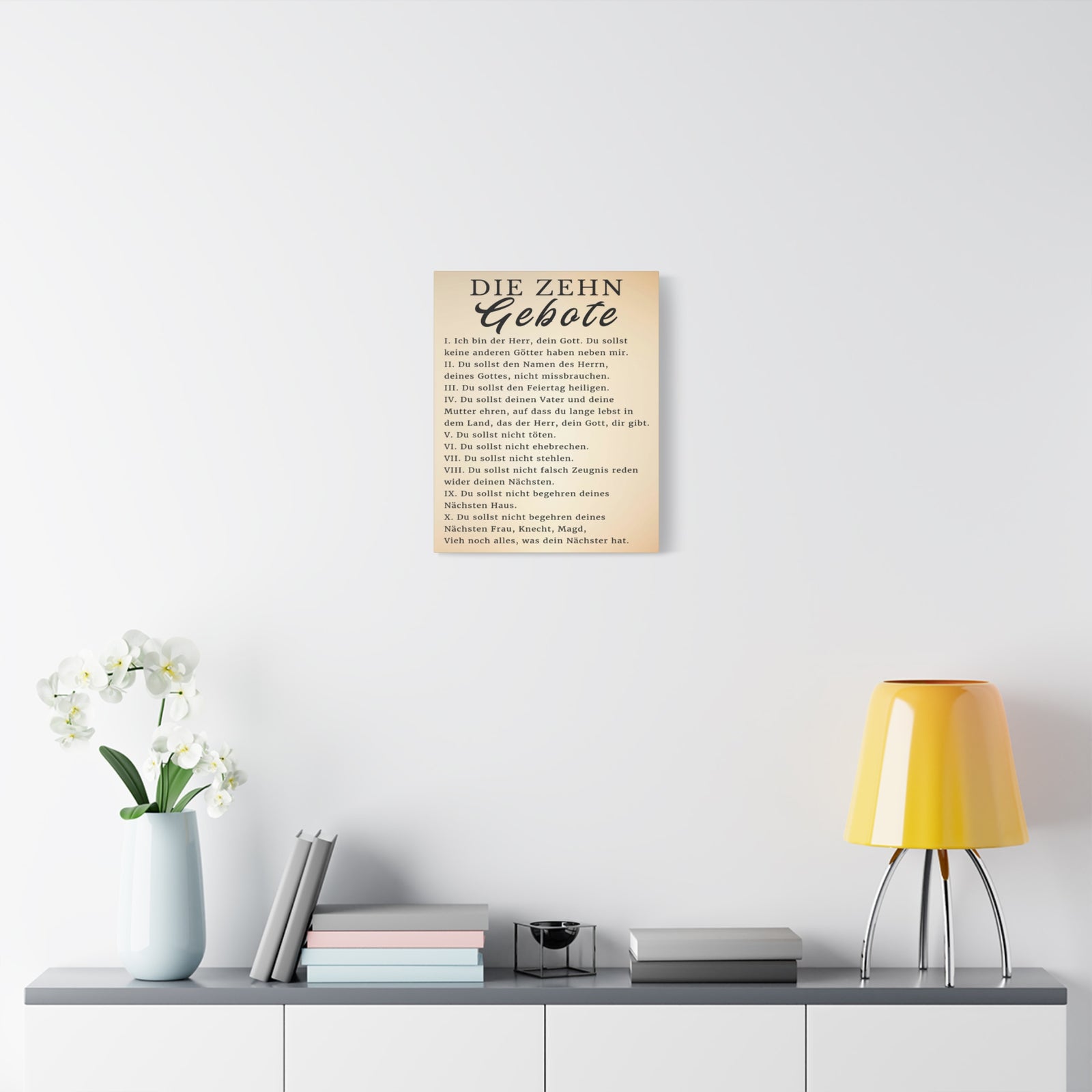 Scripture Walls Die Zehn Gebote 10 Commandments German Bible Verse Canvas Christian Wall Art Ready to Hang Unframed-Express Your Love Gifts