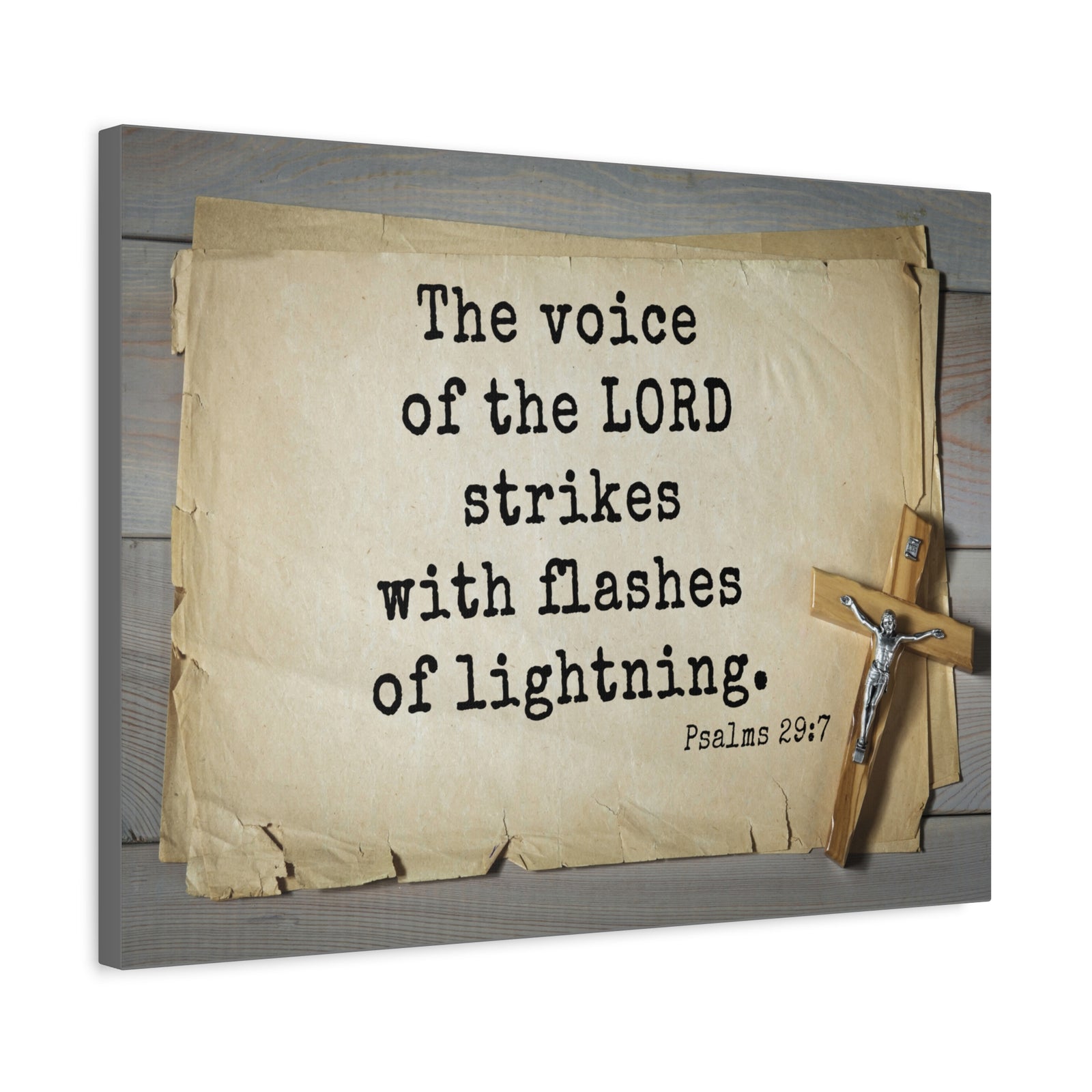 Scripture Walls Voice Of The Lord Psalms 29:7 Bible Verse Canvas Christian Wall Art Ready to Hang-Express Your Love Gifts