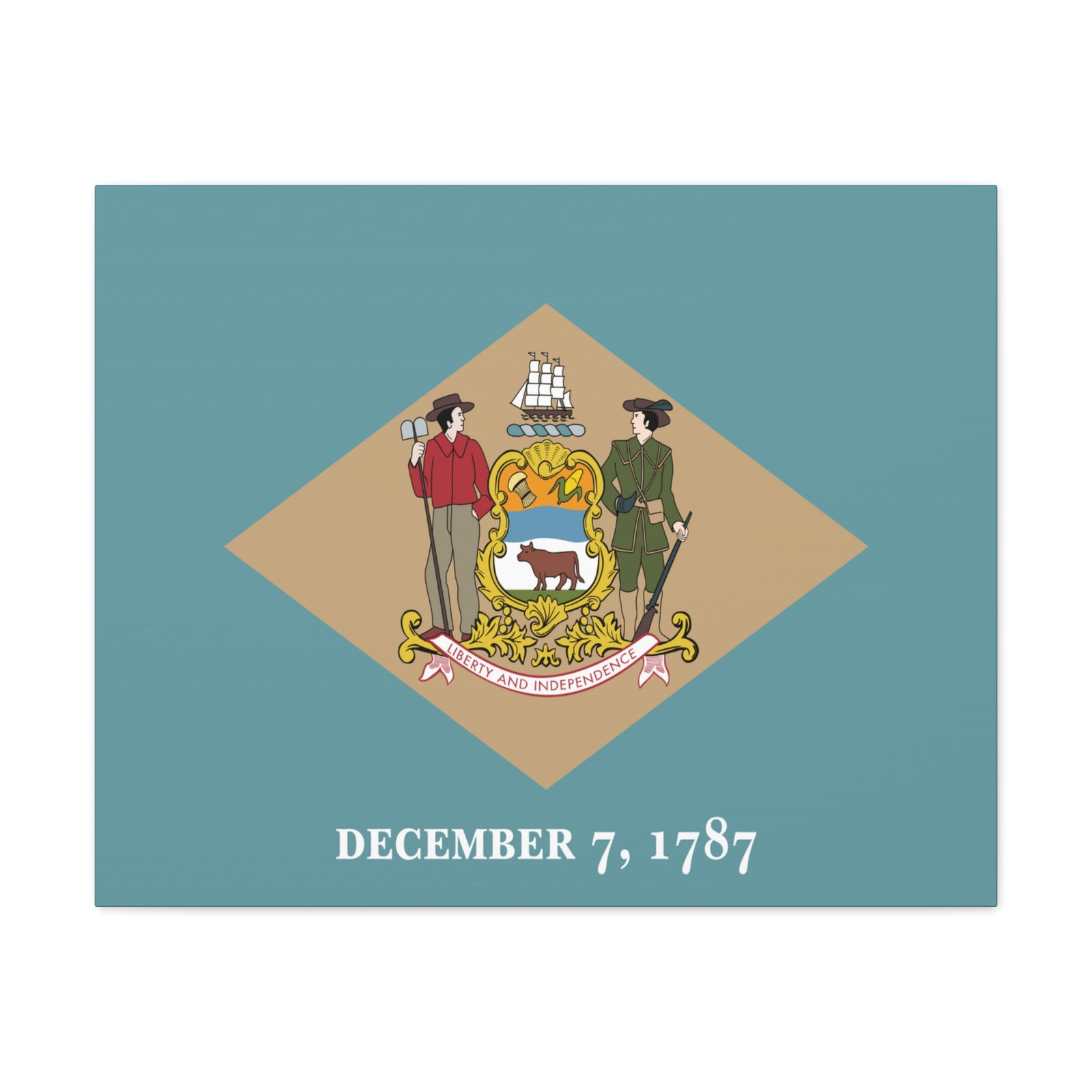 Delaware State Flag Canvas Vibrant Wall Art Unframed Home Decor-Express Your Love Gifts