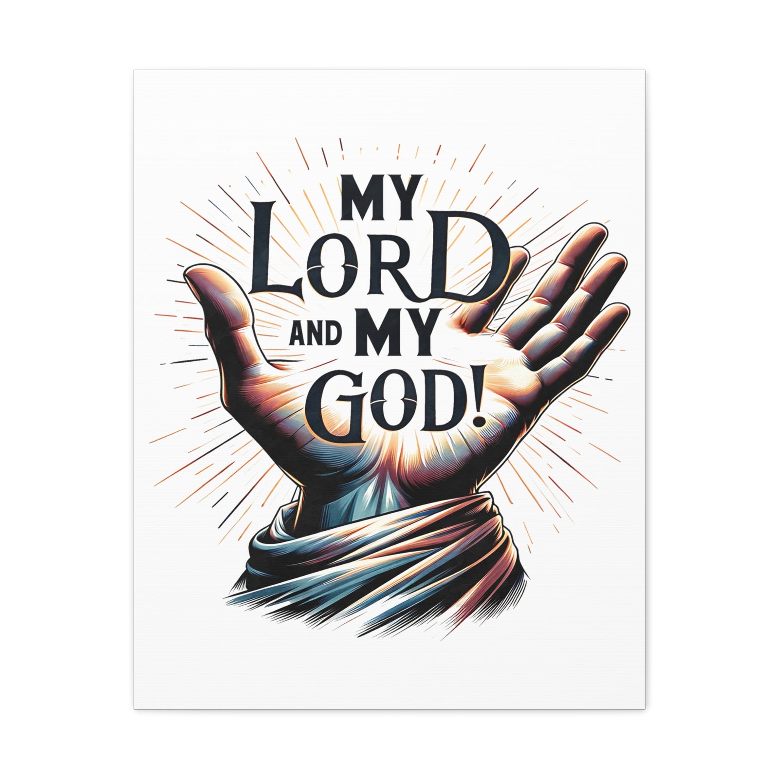 Scripture Walls John 20:28 My Lord and My God! Bible Verse Canvas Christian Wall Art Ready to Hang Unframed-Express Your Love Gifts