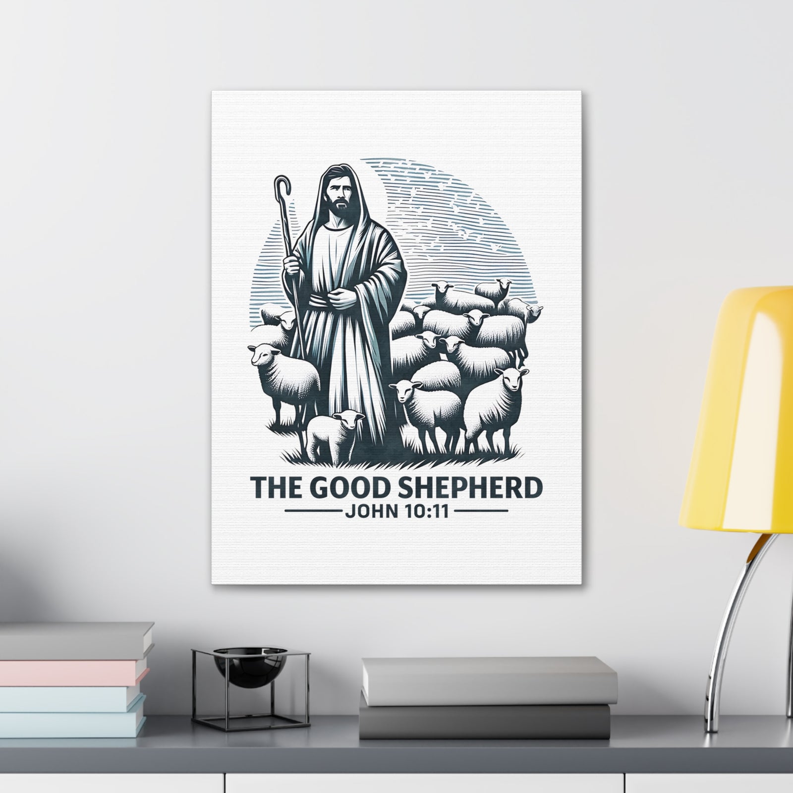 Scripture Walls John 10:11 The Good Shepherd Bible Verse Canvas Christian Wall Art Ready to Hang Unframed-Express Your Love Gifts