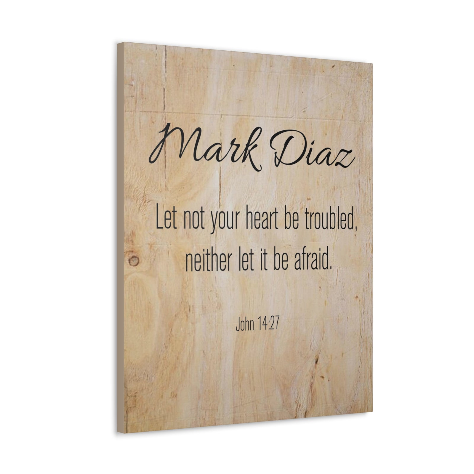 Scripture Walls Personalized No Fear No Trouble John 14:27 Bible Chapter Canvas Christian Wall Art Ready to Hang-Express Your Love Gifts