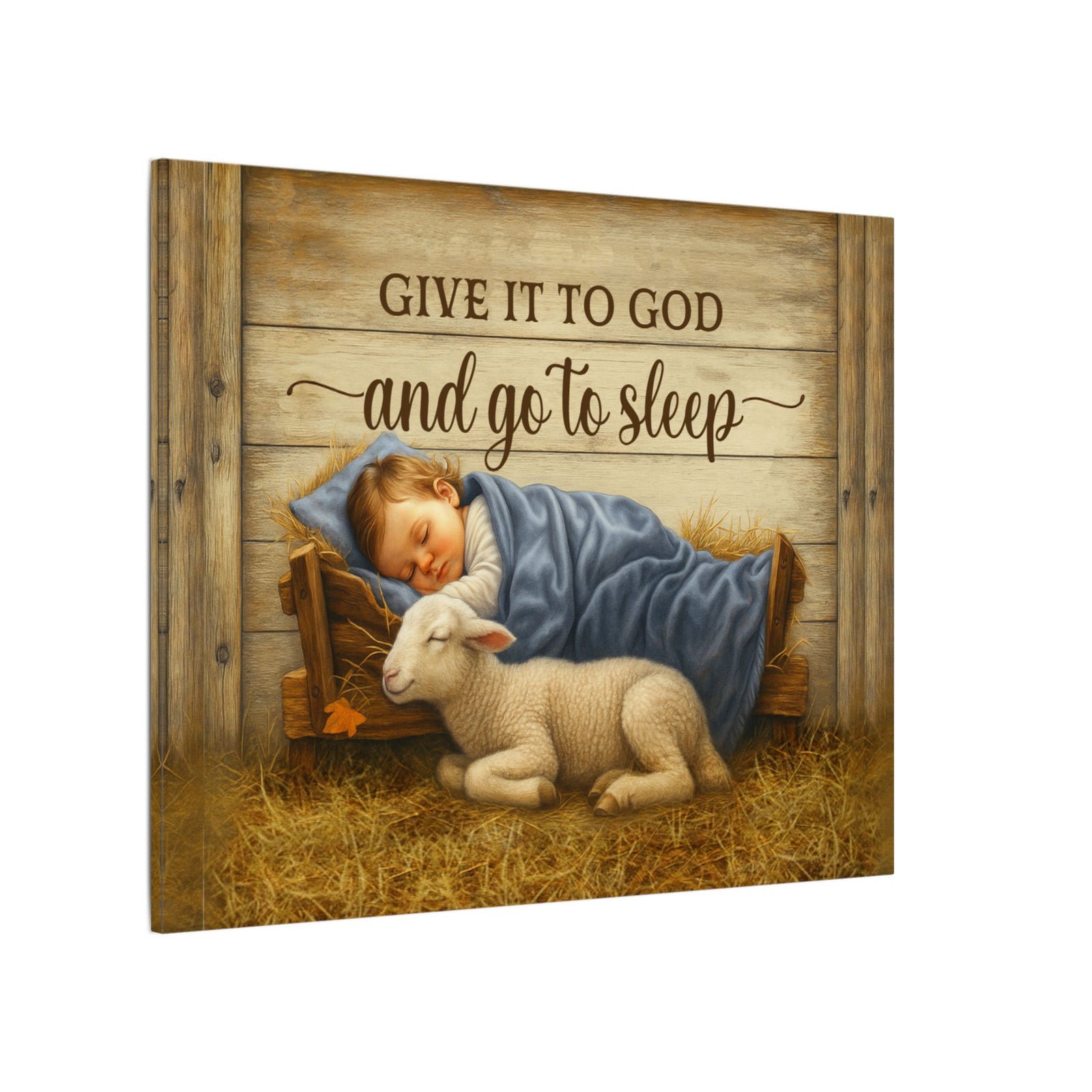 Scripture Walls Give it to God and go to Sleep Motivation Wall Decor for Home Office Gym Inspiring Success Quote Print Ready to Hang-Express Your Love Gifts
