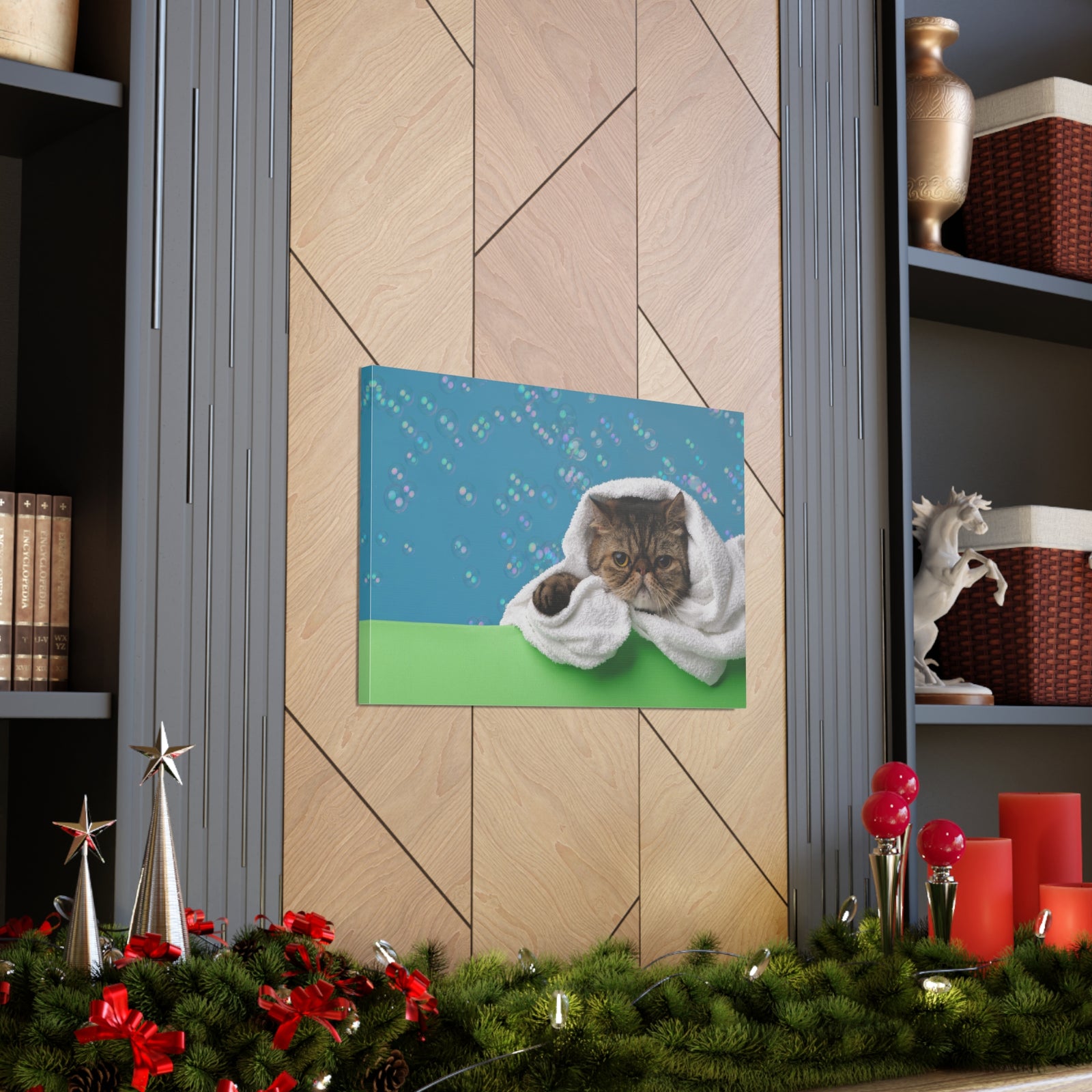 Cute Exotic Shorthair Bathee Canvas Wall Art for Home Decor Ready-to-Hang-Express Your Love Gifts