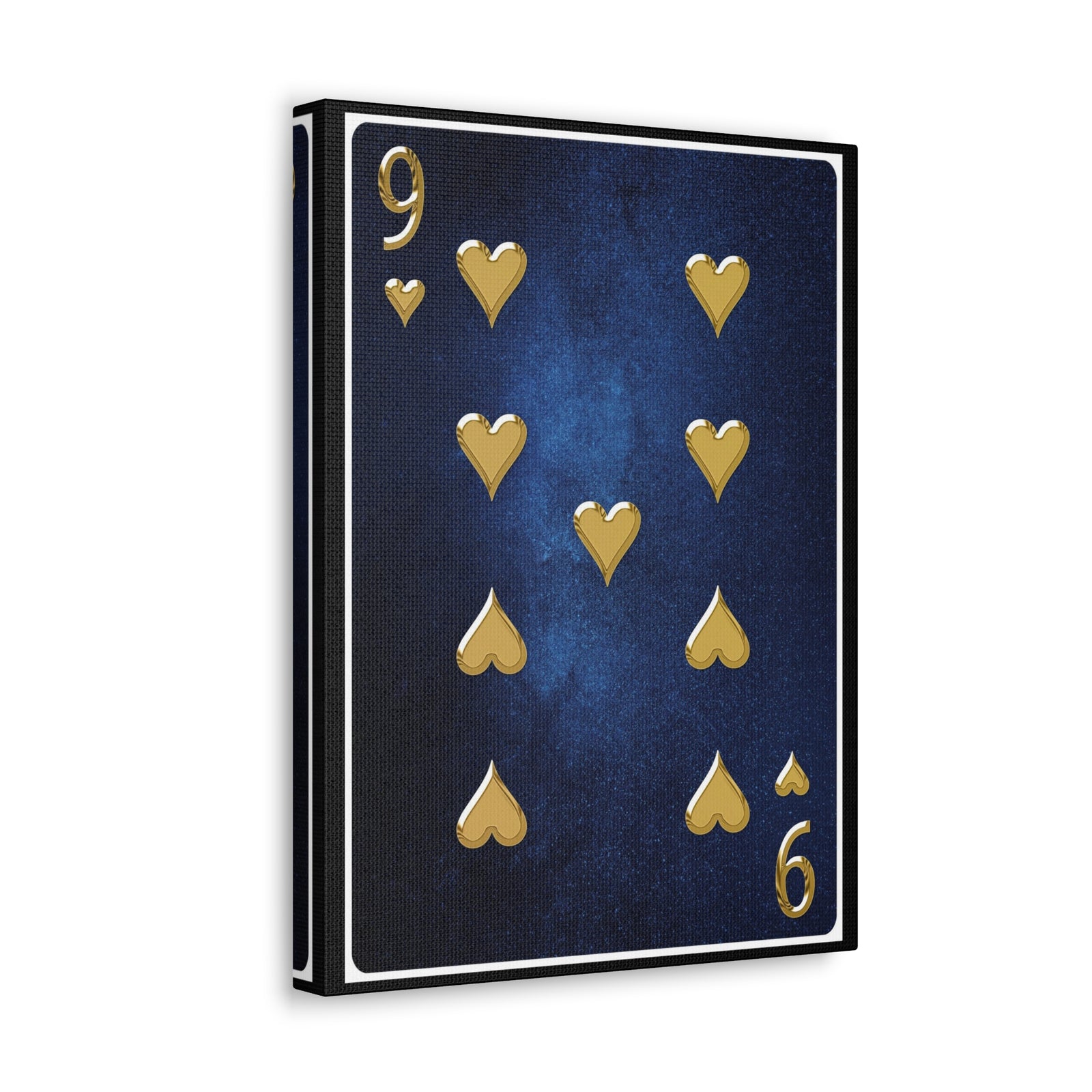 Nine Of Hearts Space Background Playing Card Canvas Wall Art for Home Decor Ready-to-Hang-Express Your Love Gifts