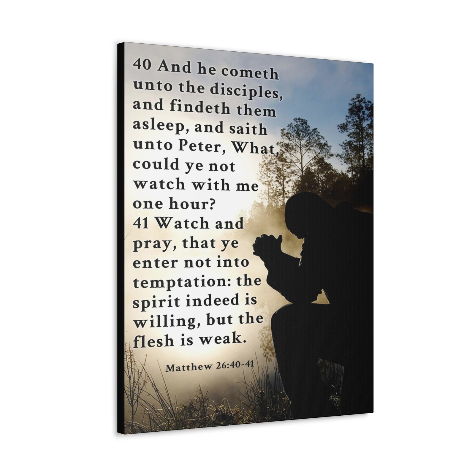 Scripture Walls Matthew 26:38-46 Bible Verse Canvas Christian Wall Art Ready to Hang Unframed-Express Your Love Gifts