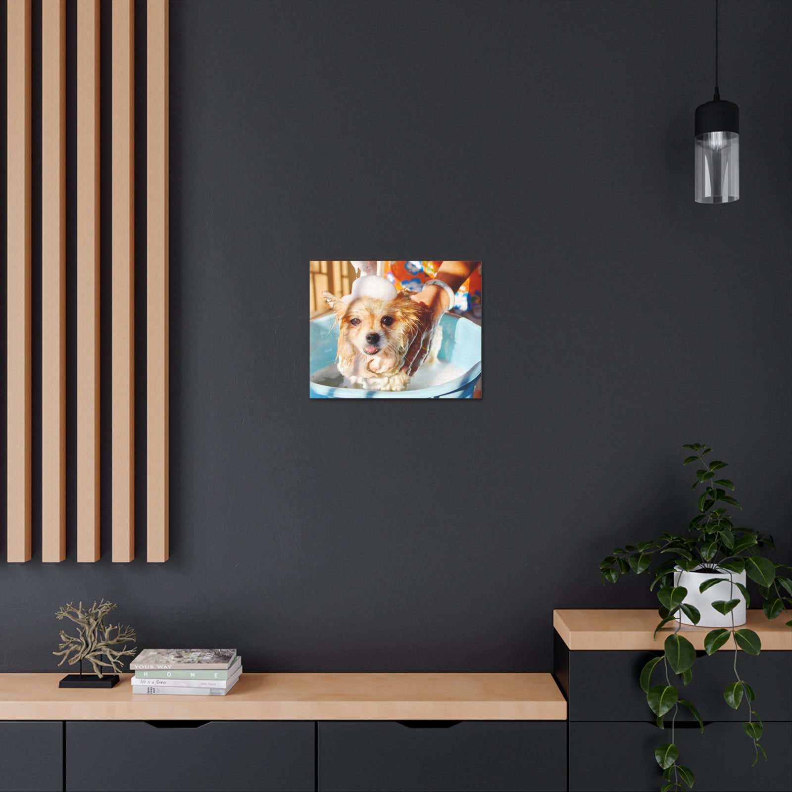 Cute Pomeranian Bathee Canvas Wall Art for Home Decor Ready-to-Hang-Express Your Love Gifts