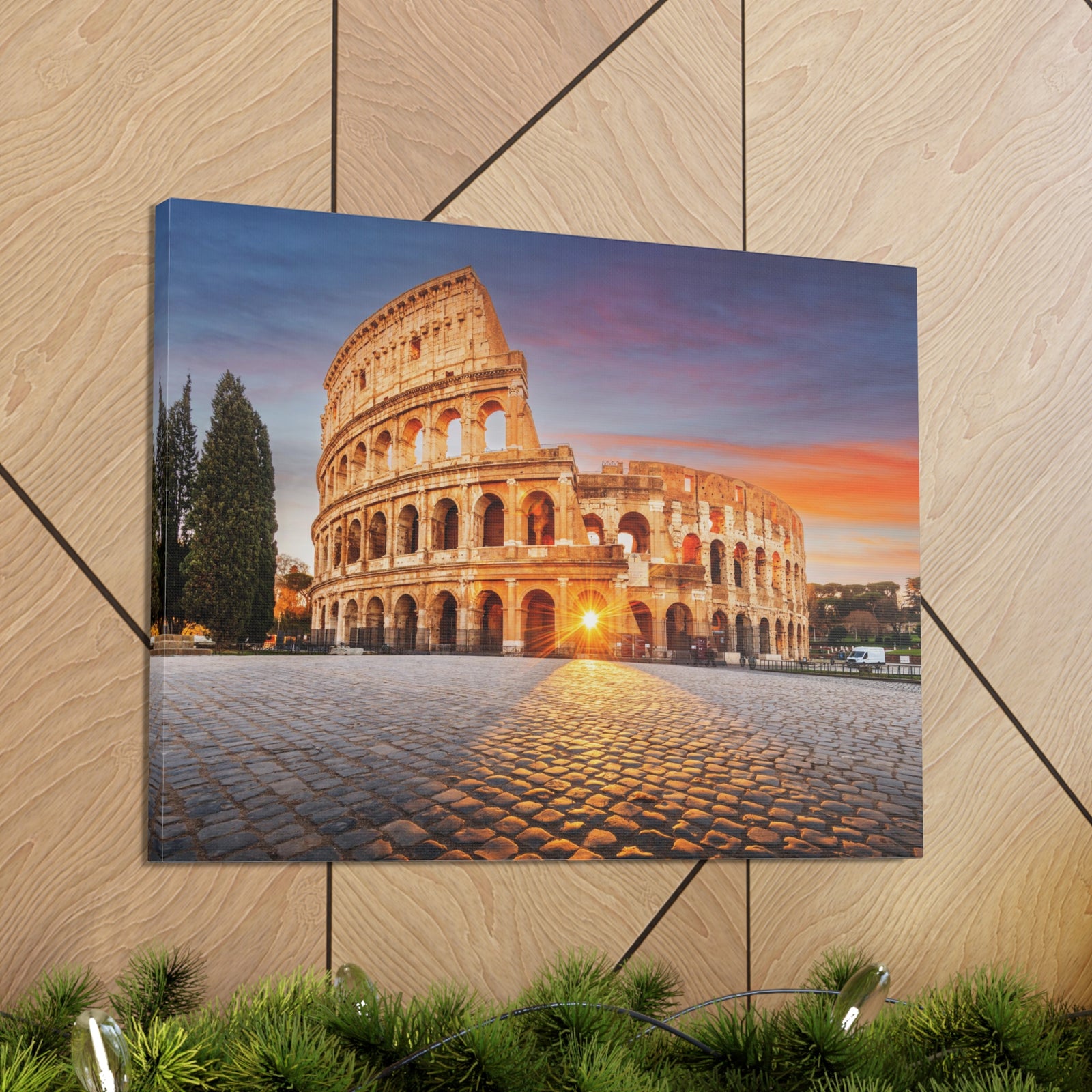 Colosseum in Rome Night Modern Multicolor Scenic Nature Photography Canvas Home Office Decor Ready to Hang-Express Your Love Gifts