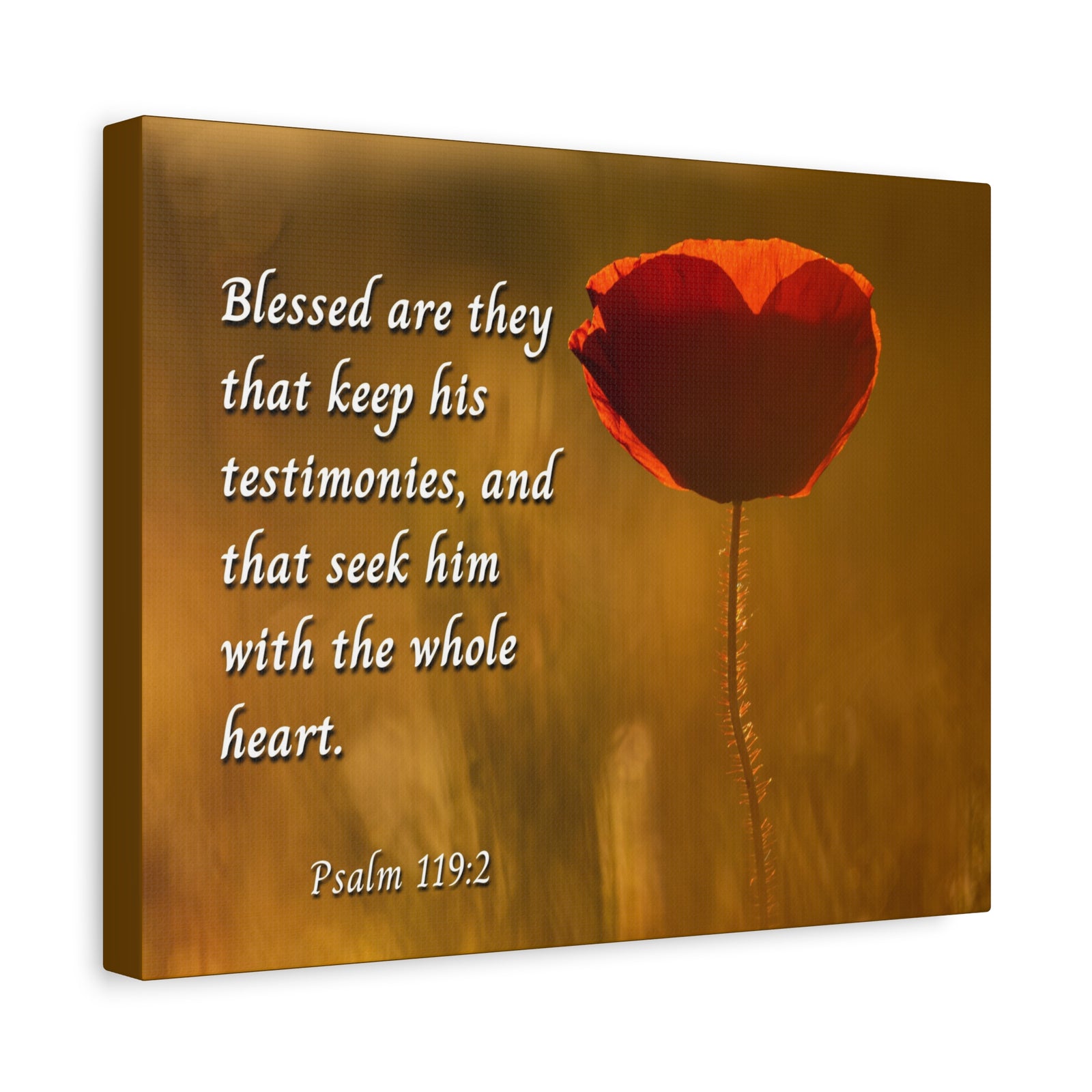 Scripture Canvas Seek God Psalm 119:2 Christian Wall Art Bible Verse Print Ready to Hang-Express Your Love Gifts