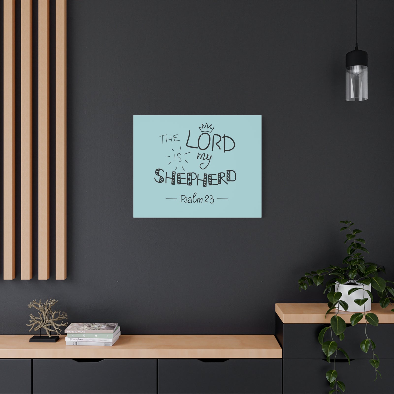 Scripture Canvas The Lord Is My Shepherd Psalm 23 Christian Wall Art Bible Verse Print Ready To Hang-Express Your Love Gifts