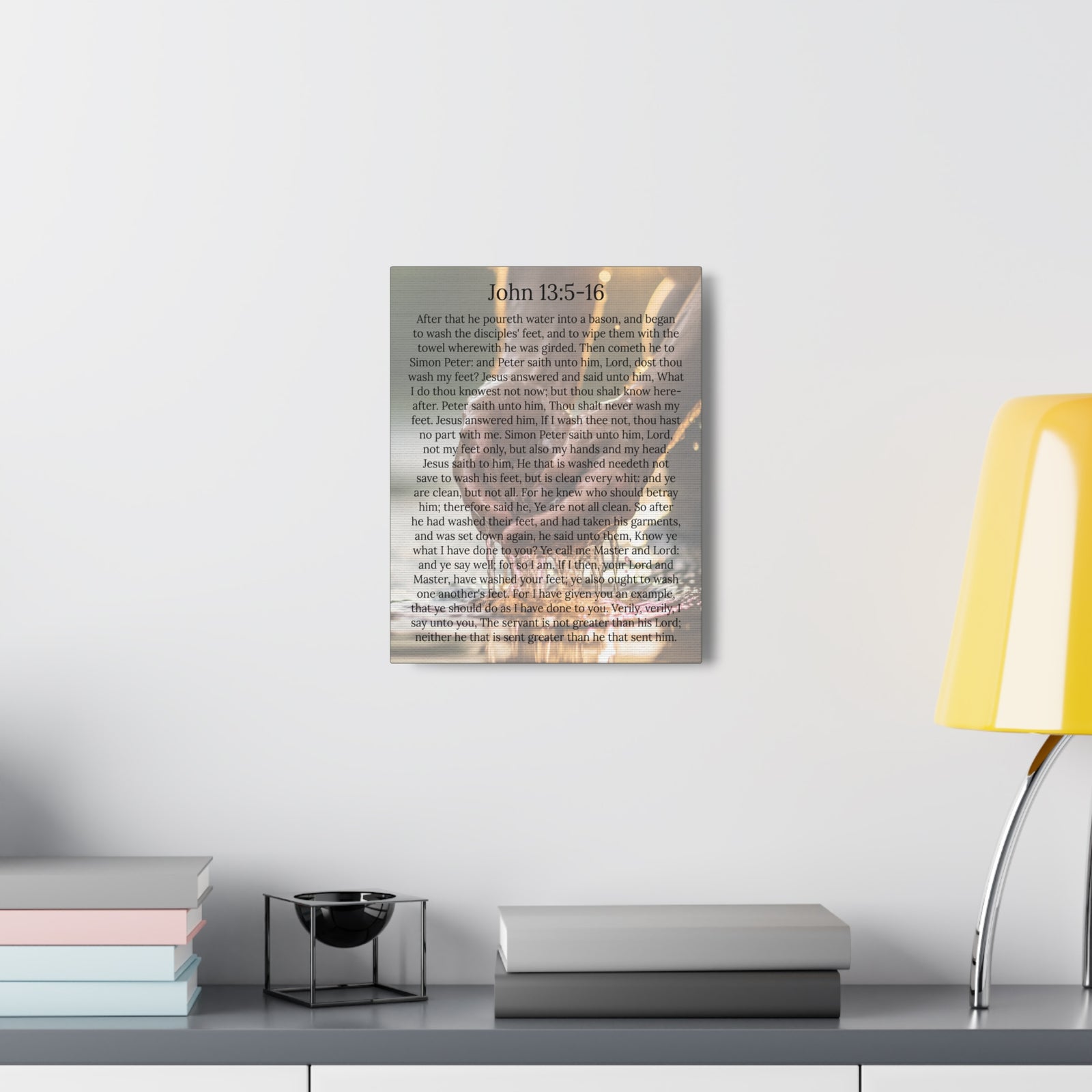 Scripture Walls Footwashing John 13:5-16 Christ Christian Wall Art Print Ready to Hang Unframed-Express Your Love Gifts