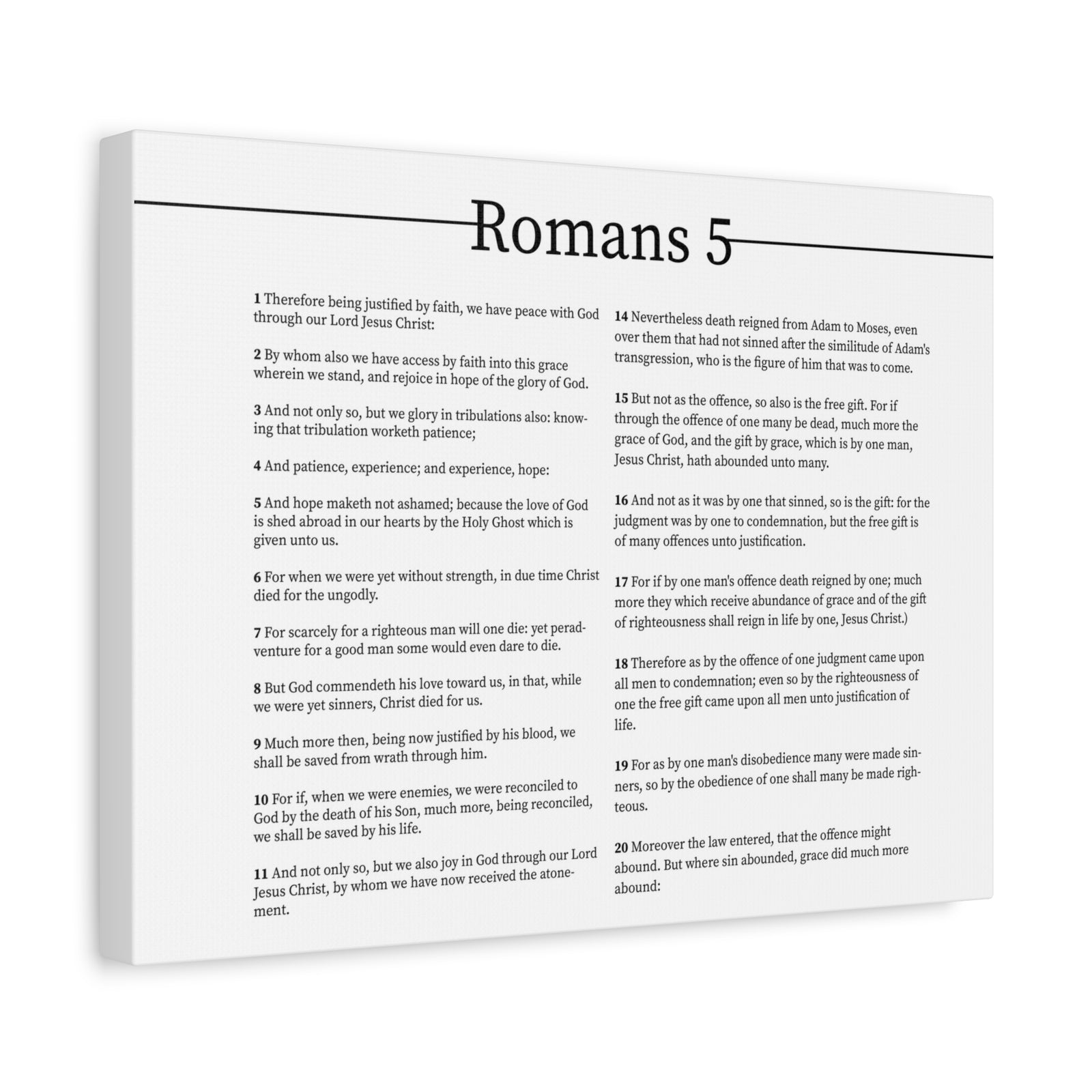 Scripture Canvas Peace With God Romans 5 Christian Wall Art Bible Verse Print Ready to Hang-Express Your Love Gifts
