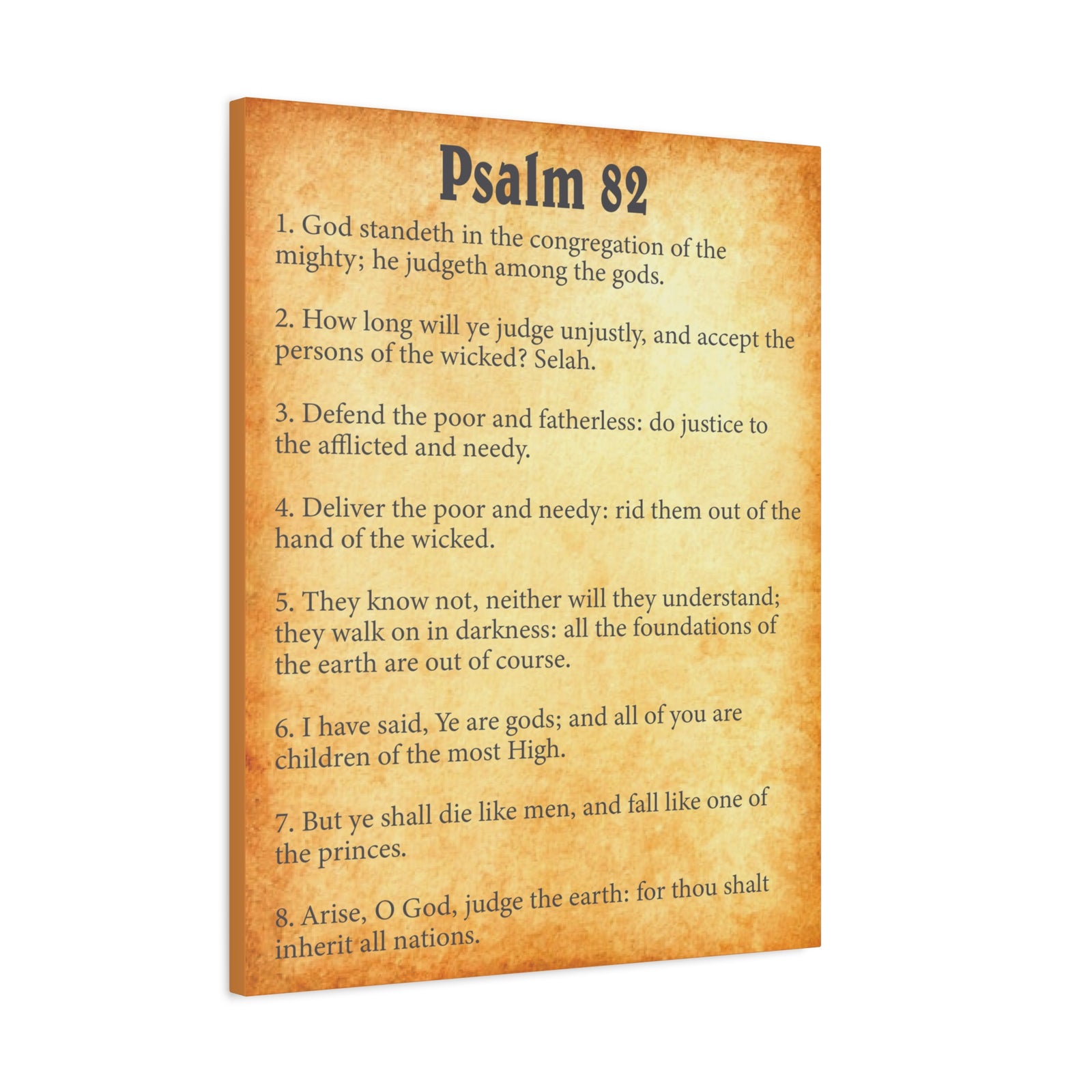 Scripture Walls Psalm 82 Gold Bible Chapter Canvas Christian Wall Art Ready to Hang-Express Your Love Gifts