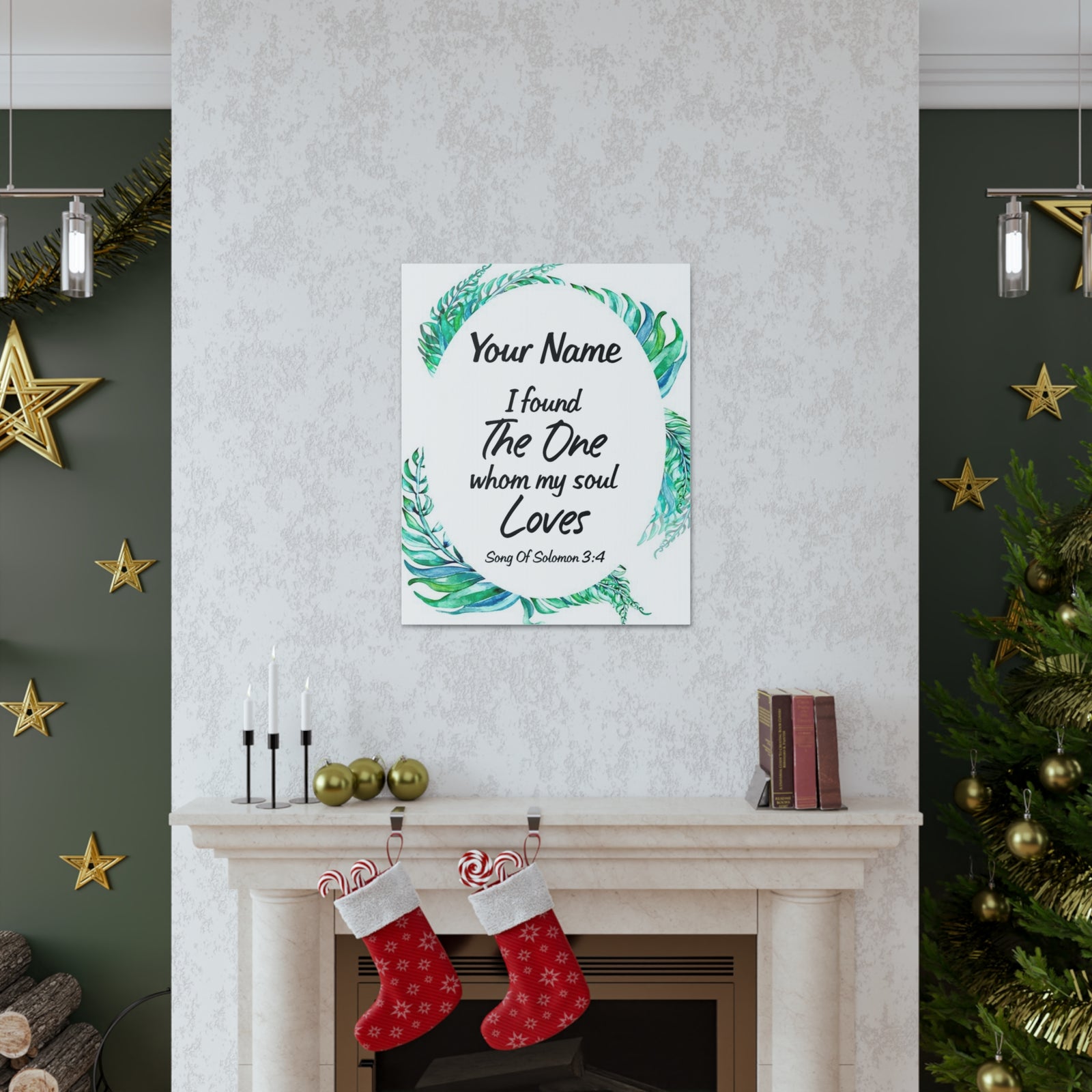 Personalized Soulmate Song Of Solomon 3:4 Bible Chapter Canvas Christian Wall Art Ready to Hang-Express Your Love Gifts