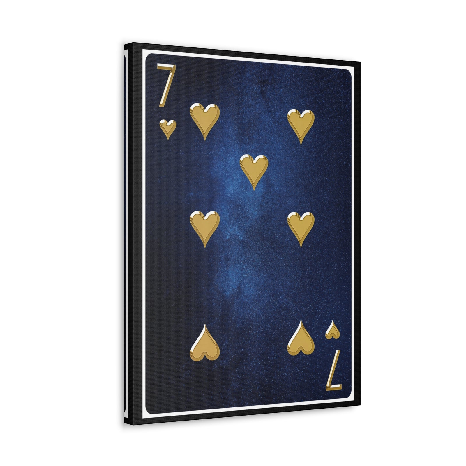 Seven Of Hearts Space Background Playing Card Canvas Wall Art for Home Decor Ready-to-Hang-Express Your Love Gifts
