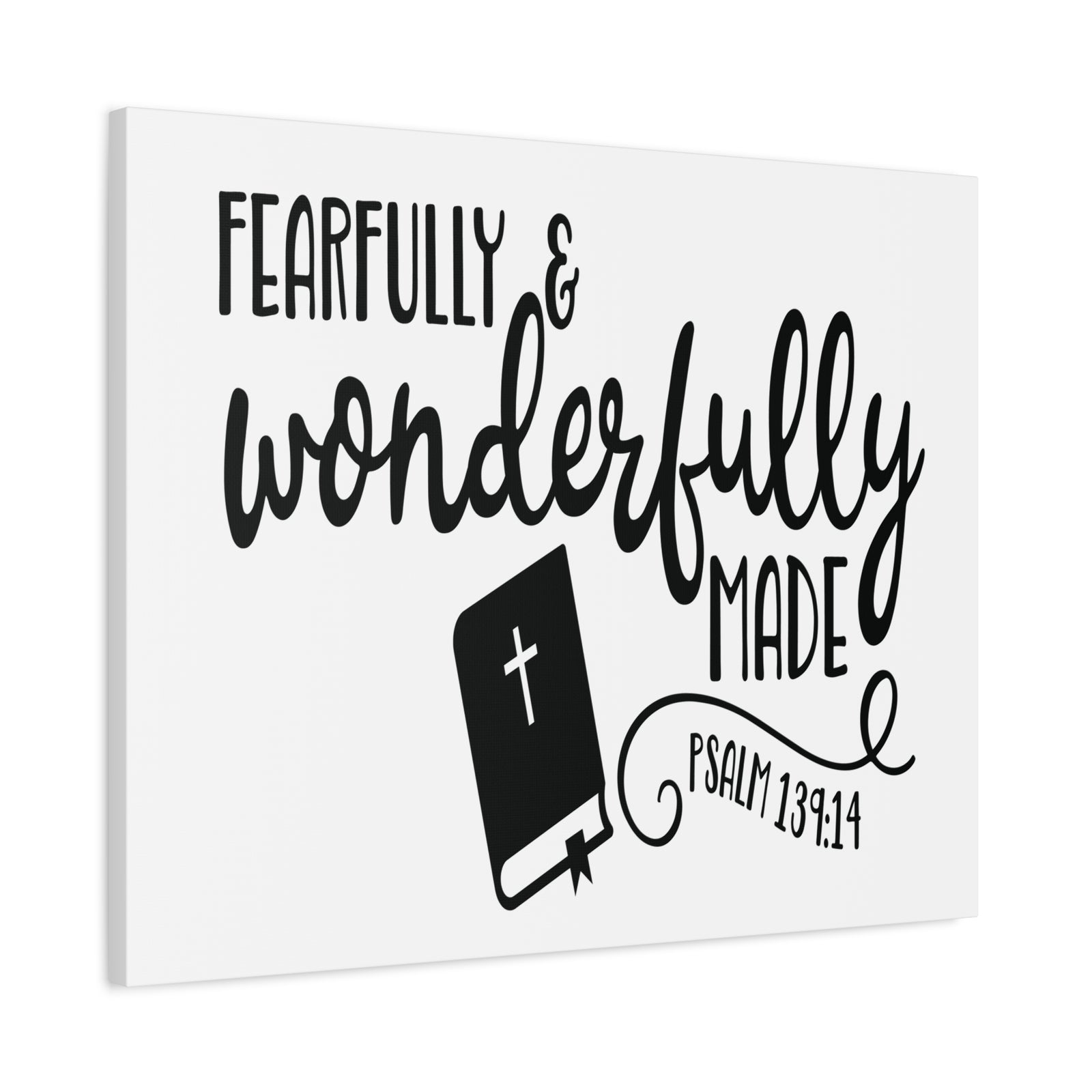 Scripture Canvas Fearfully and Wonderfully Psalm 139:14 Christian Wall Art Bible Verse Print Ready to Hang-Express Your Love Gifts