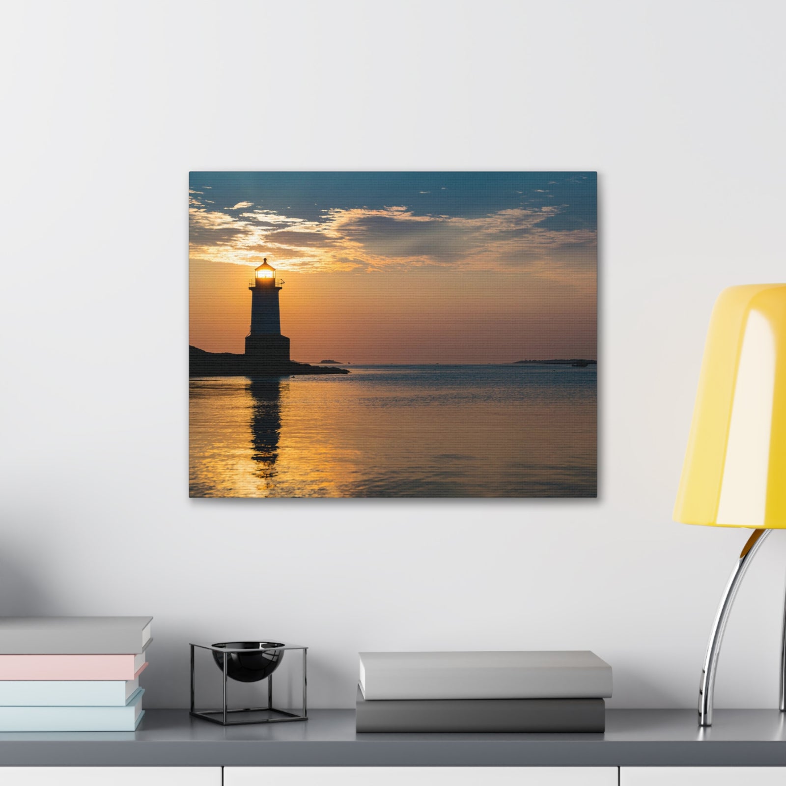 Lighthouse at Dawn Forest Floral Nature Photography Canvas Wall Art for Home Decor Ready-to-Hang-Express Your Love Gifts