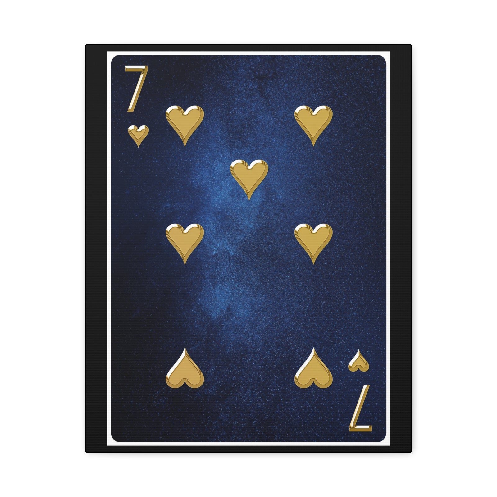 Seven Of Hearts Space Background Playing Card Canvas Wall Art for Home Decor Ready-to-Hang-Express Your Love Gifts