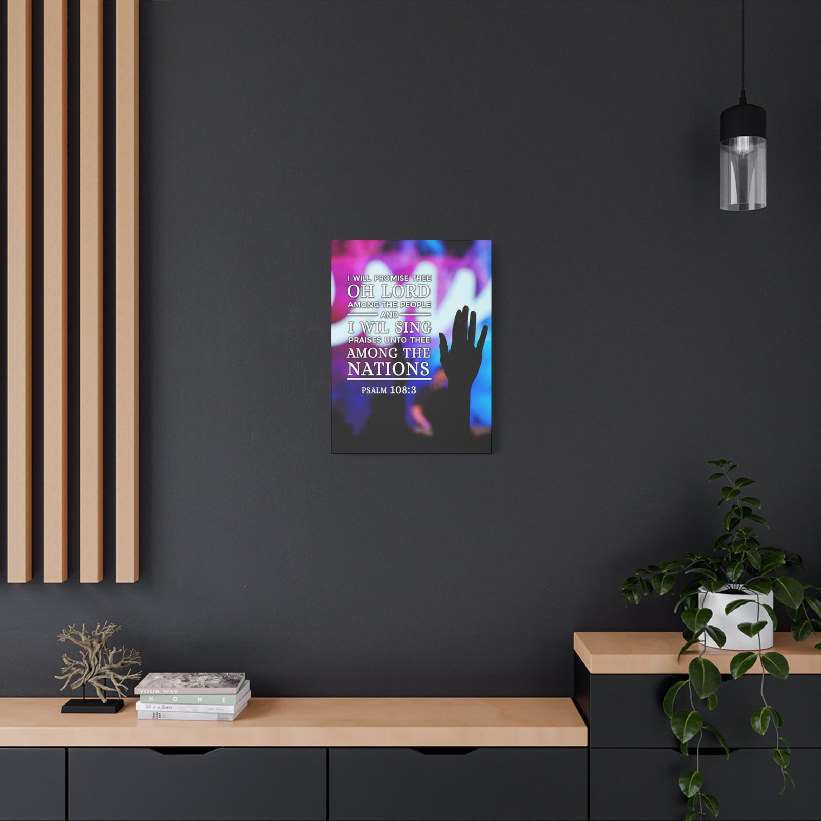 Scripture Canvas Among The Nations Psalm 108:3 Christian Wall Art Bible Verse Print Ready to Hang-Express Your Love Gifts