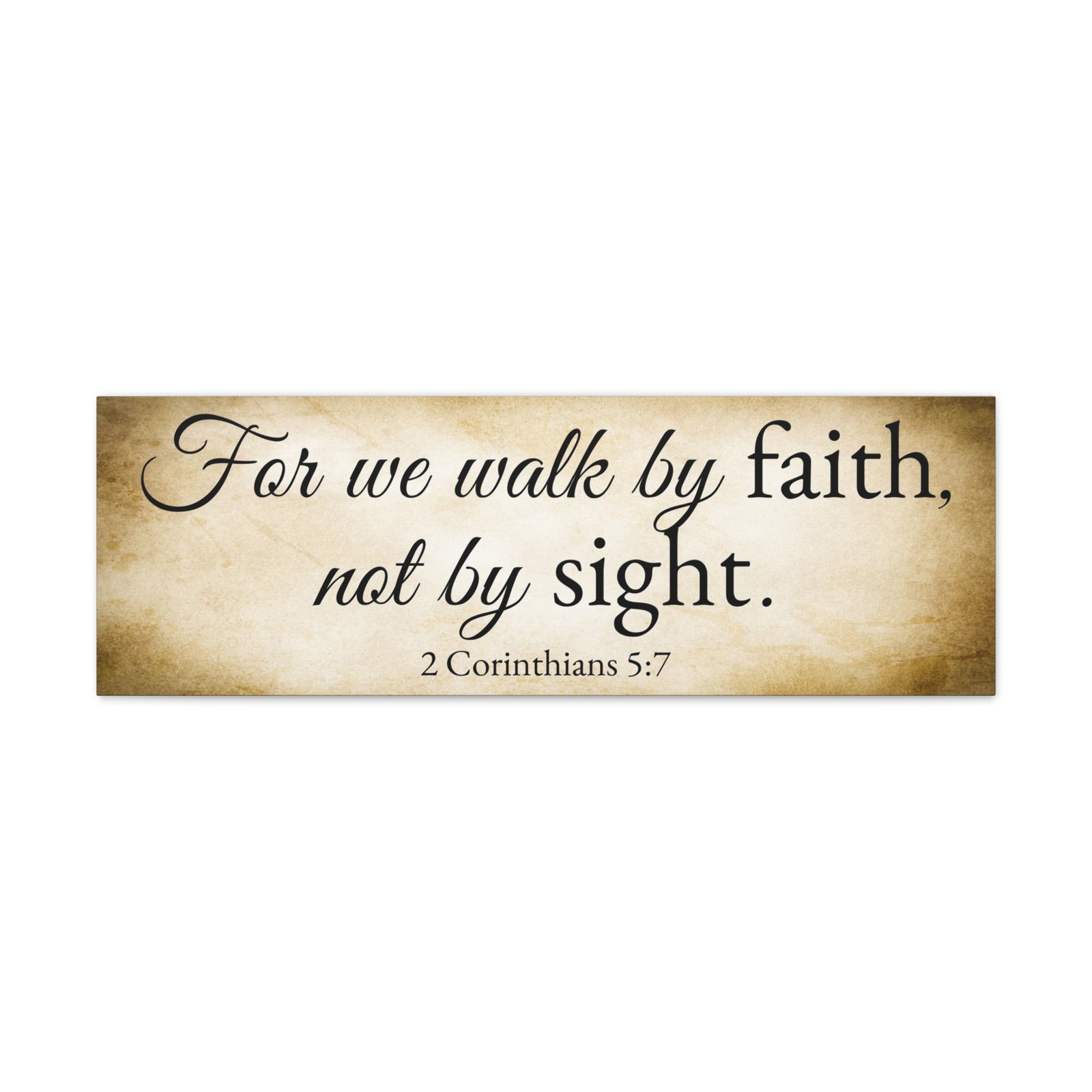 Scripture Walls 2 Corinthians 5:7 Gold Bible Verse Canvas Christian Wall Art Ready to Hang Unframed-Express Your Love Gifts