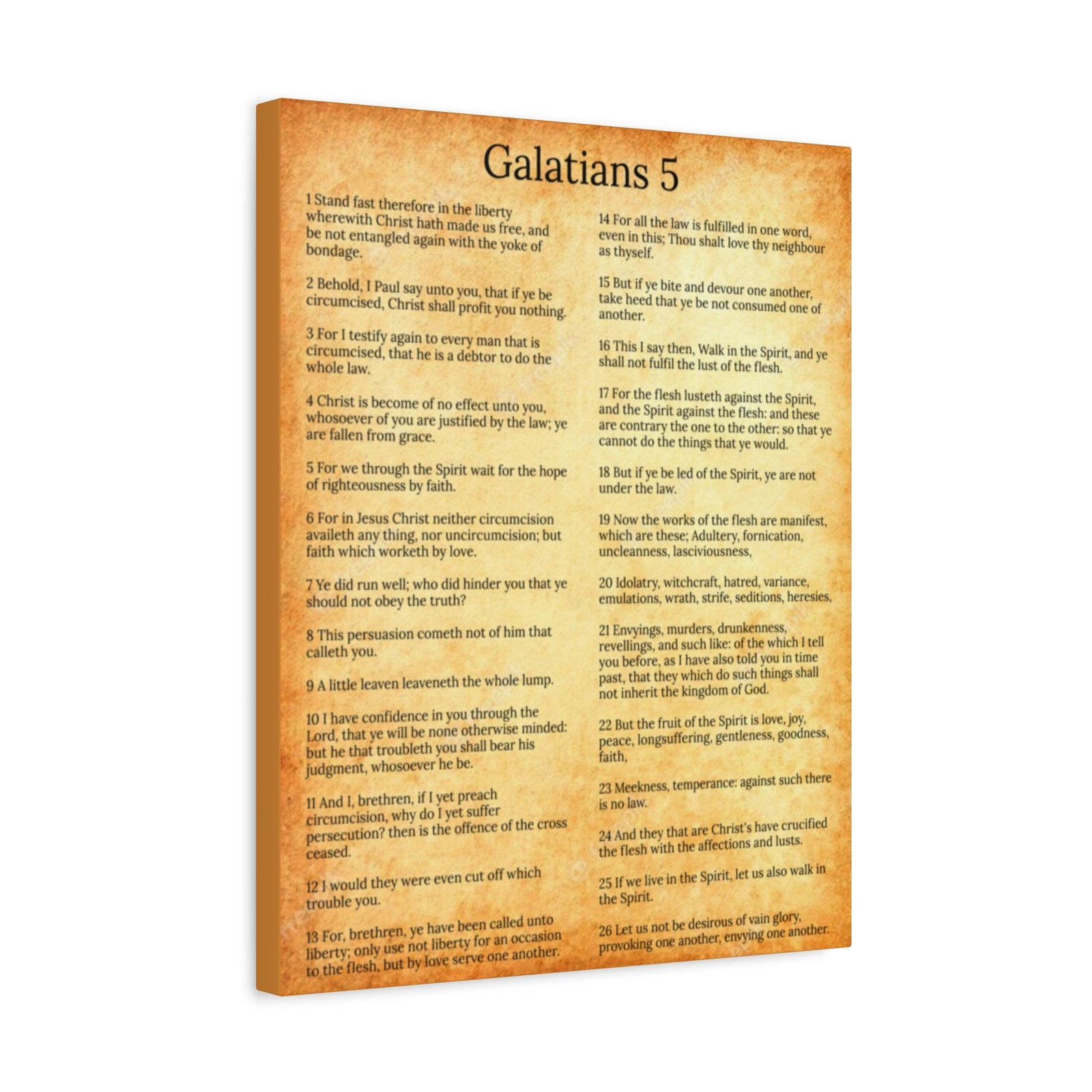 Scripture Walls Galatians 5 Fruit of the Spirit Gold Bible Verse Canvas Christian Wall Art Ready to Hang Unframed-Express Your Love Gifts