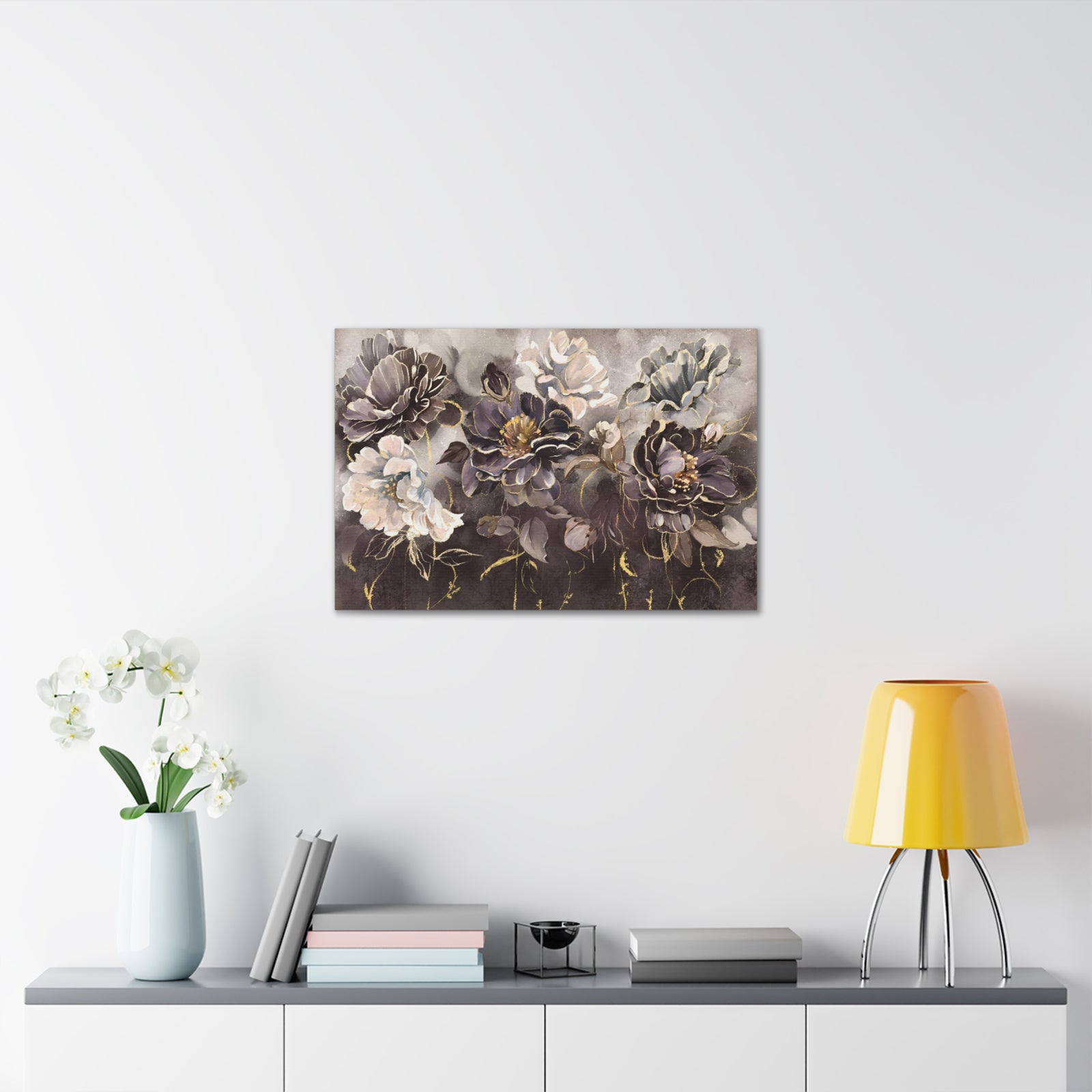 Oil Painting With Flower Rose & Leaves Flower Canvas Wall Art for Home Decor Ready-to-Hang-Express Your Love Gifts