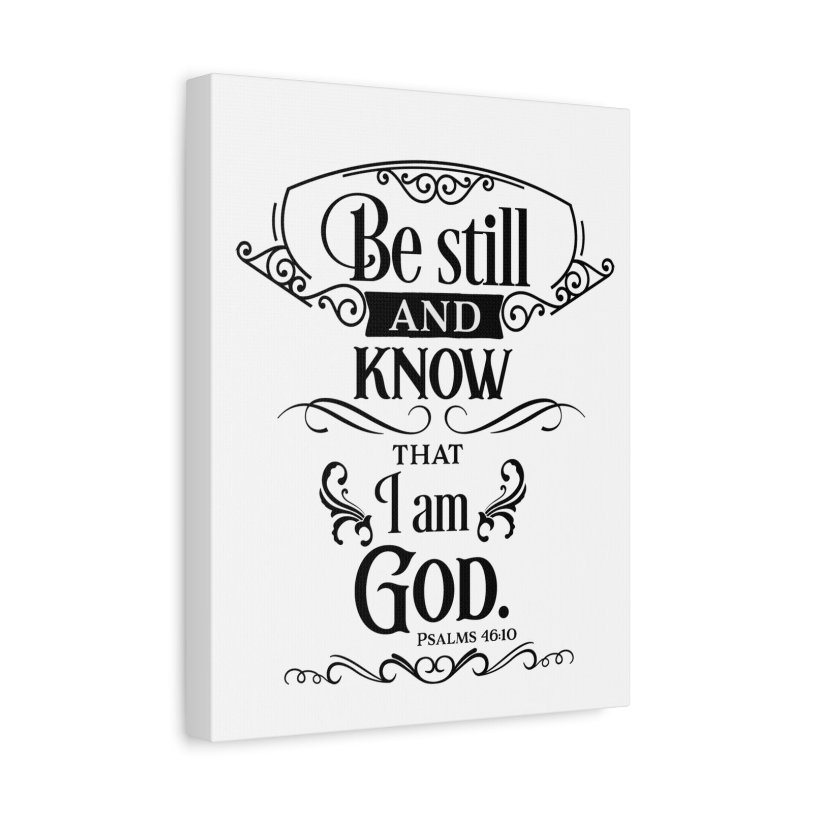 Scripture Canvas I Am God Psalm 46:10 Christian Wall Art Bible Verse Print Ready to Hang-Express Your Love Gifts