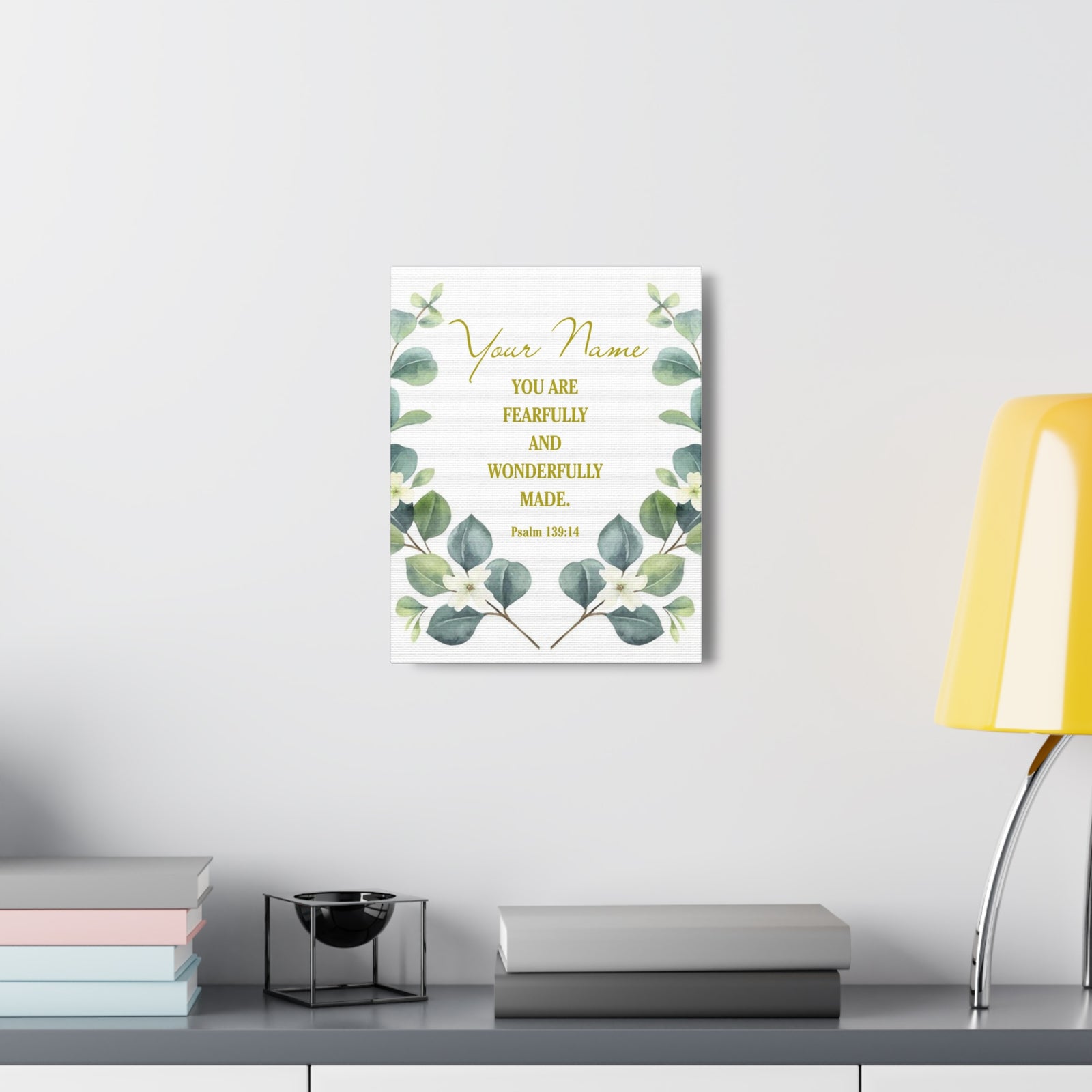 Personalized Psalm 139:14 Bible Verse Canvas Christian Wall Art Ready to Hang-Express Your Love Gifts