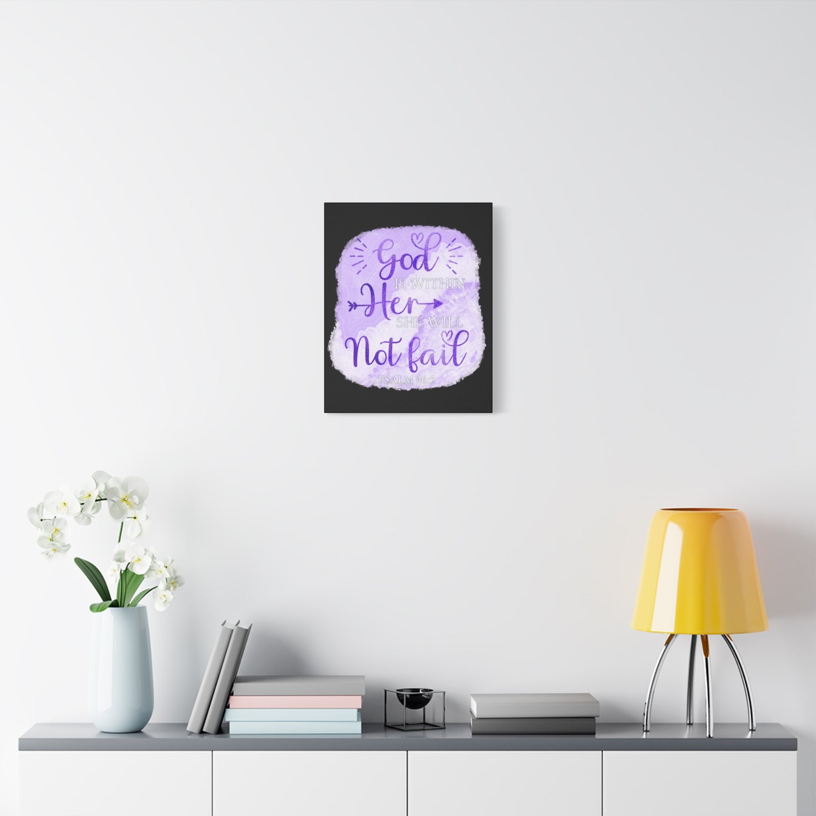 Scripture Walls Psalm 46:5 God is Within Her Bible Verse Canvas Christian Wall Art Ready to Hang Unframed-Express Your Love Gifts