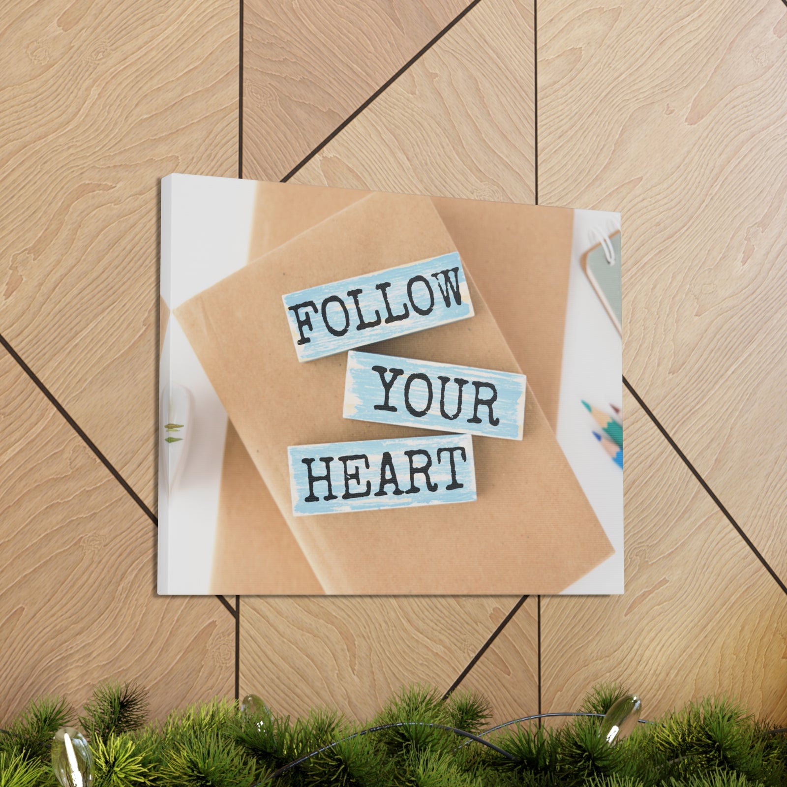 Inspirational Quote Canvas Follow Your Heart Wall Art Motivational Motto Inspiring Prints Artwork Decor Ready to Hang-Express Your Love Gifts