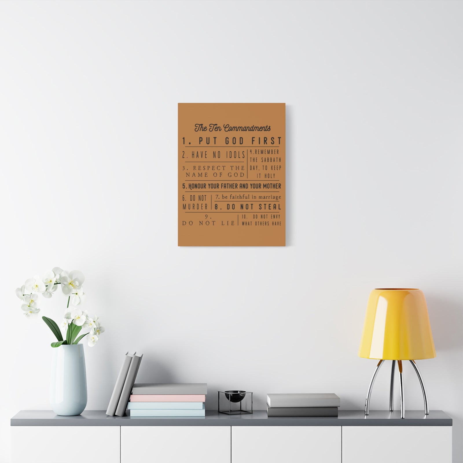 Scripture Canvas Ten Commandments Exodus 20:2–17 Christian Wall Art Print Ready to Hang-Express Your Love Gifts